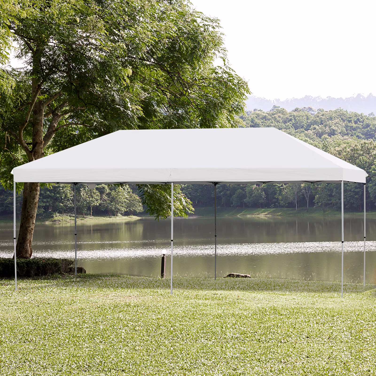 Outsunny 10' x 19' Pop Up Canopy with Easy Up Steel Frame, 3-Level Adjustable Height and Carrying Bag, Sun Shade Event Party Tent for Patio, Backyard, Garden, Blue - Image 5