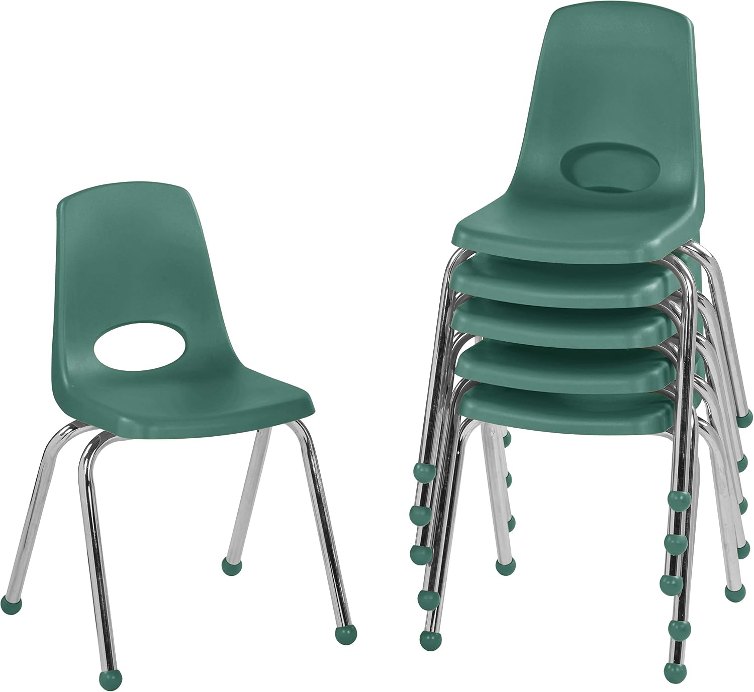 10" School Stack Chair with Swivel Glides, Purple, 6-Pack - Image 4