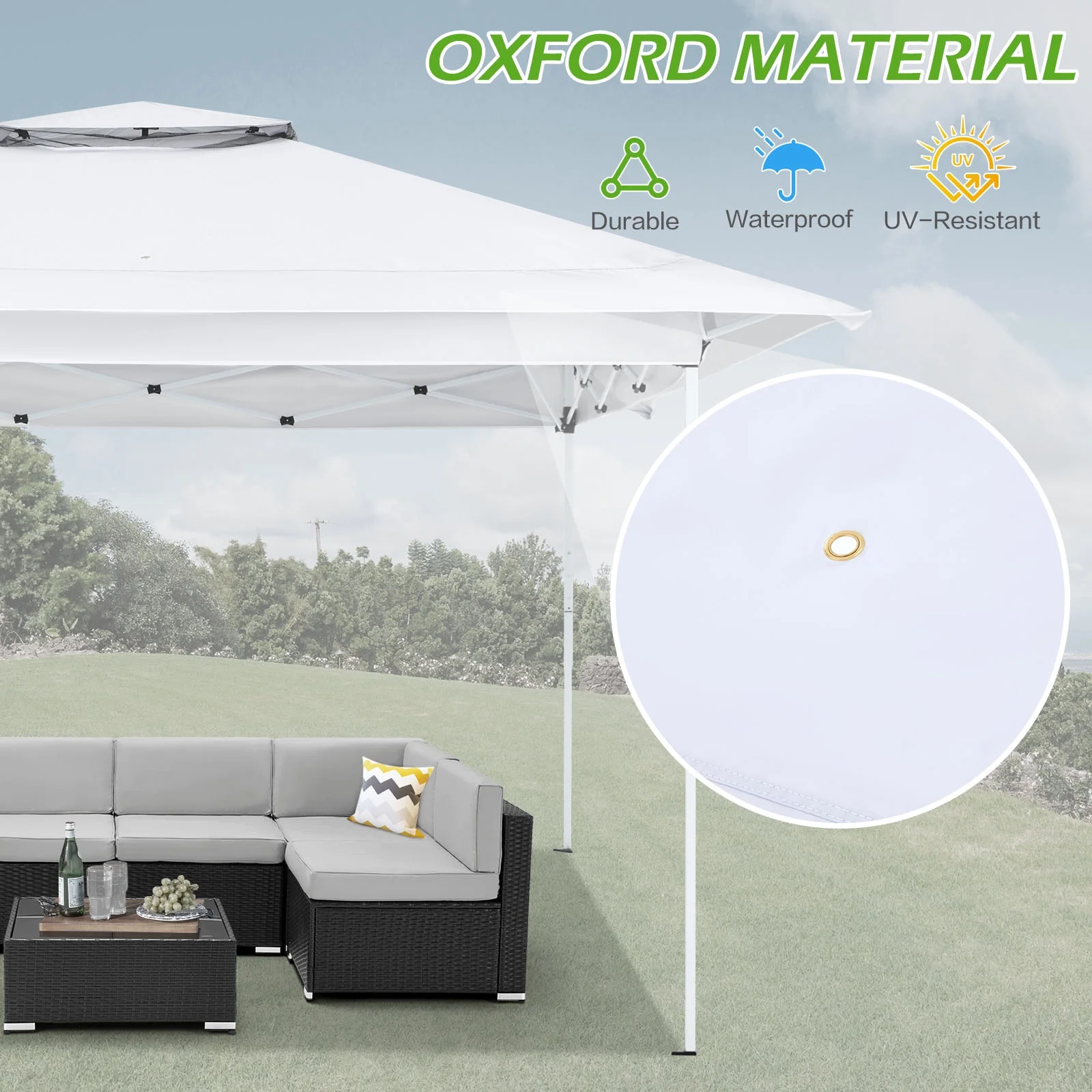AVAWING 12x12 ft Outdoor Pop-up Canopy Party Tent Easy Setup Patio Wedding Tent, Khaki - Image 19