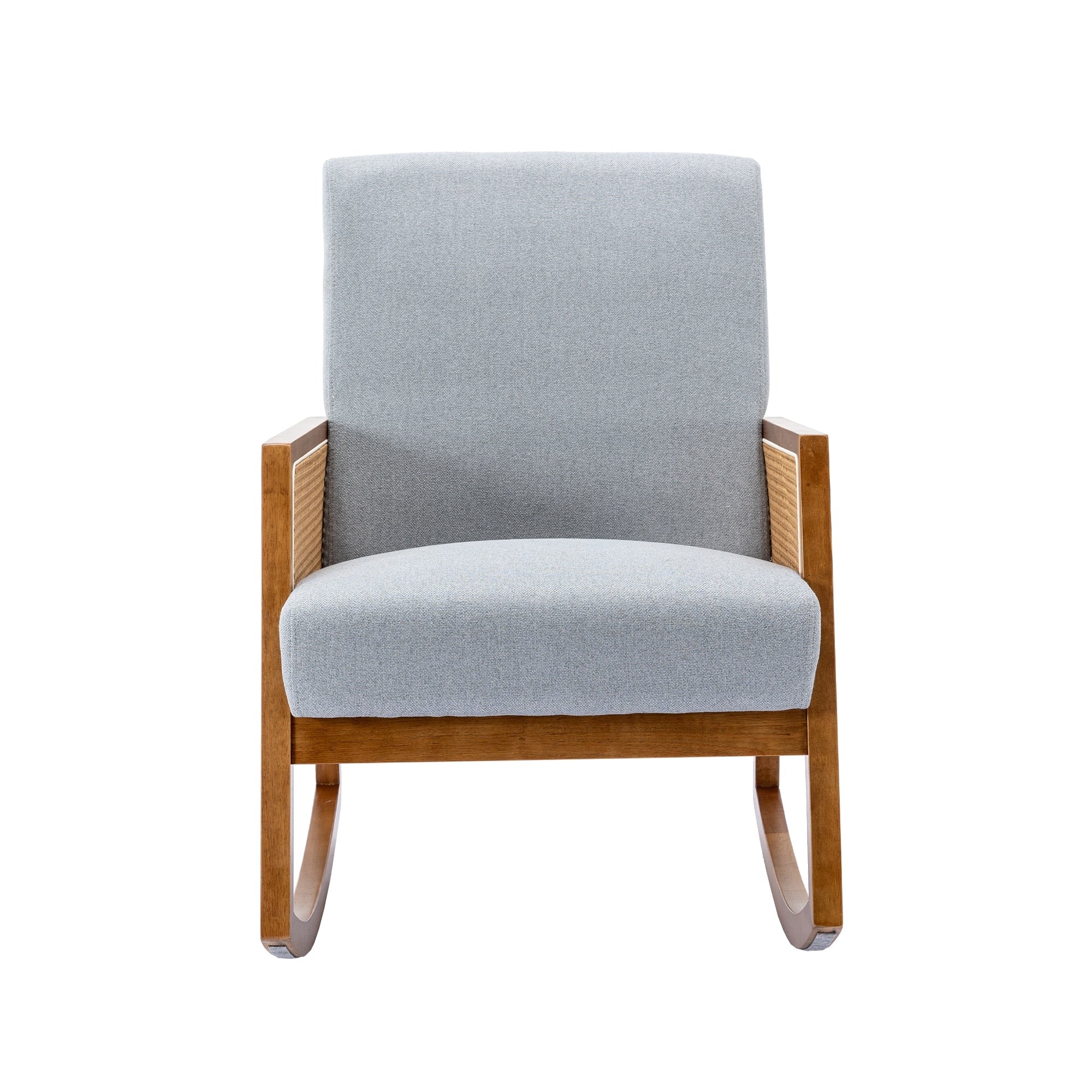 Upholstered Tall Back Rocking Chair, Smooth Gliding Accent Armchair for Comfortable Living Room Seating - Image 3