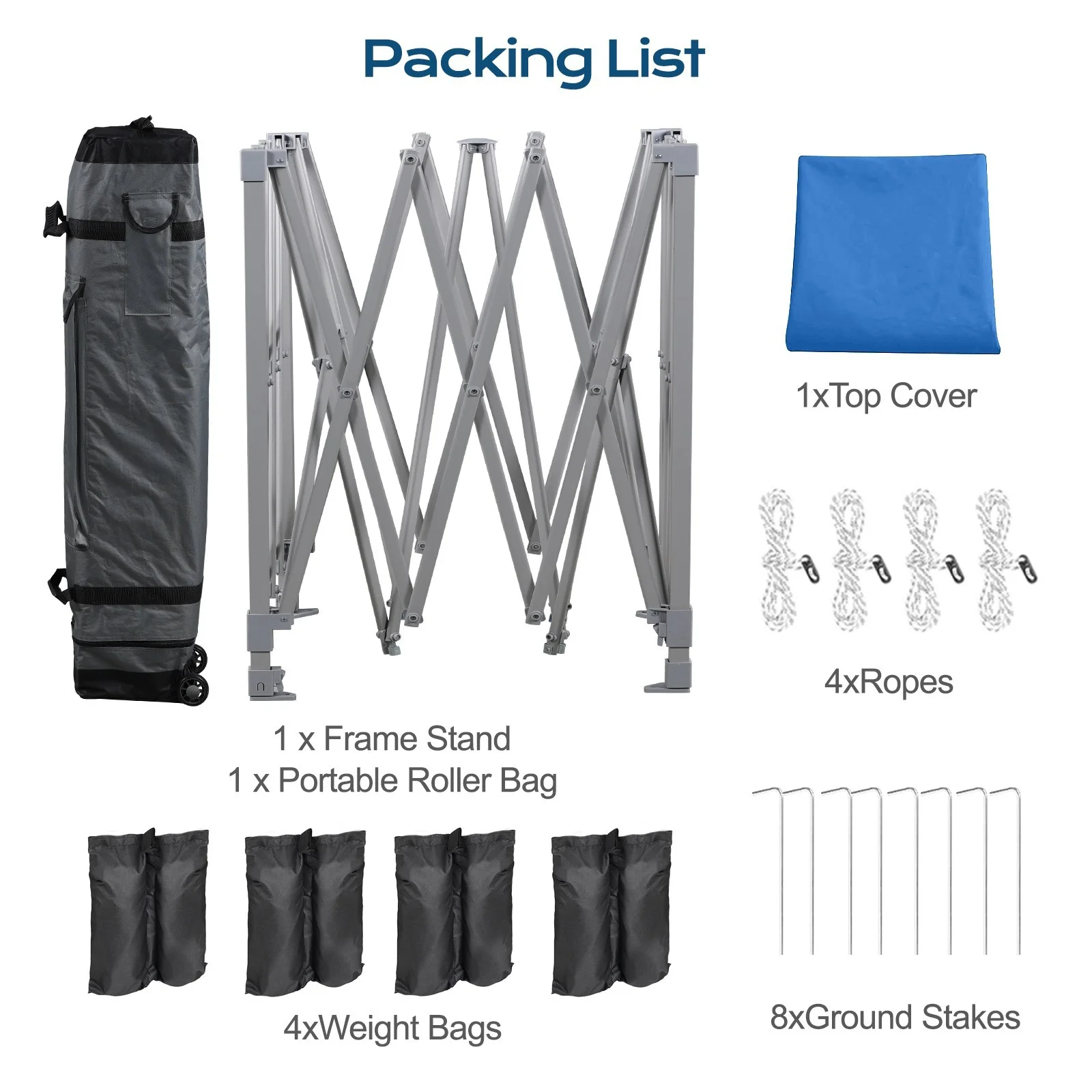 XiHuaZhaoChen Canopy Tent Easy Set-up Outdoor Patio Canopy Adjustable Straight Leg Heights Instant Shelter with Wheeled Bag,Gray,10' x 10' - Image 15