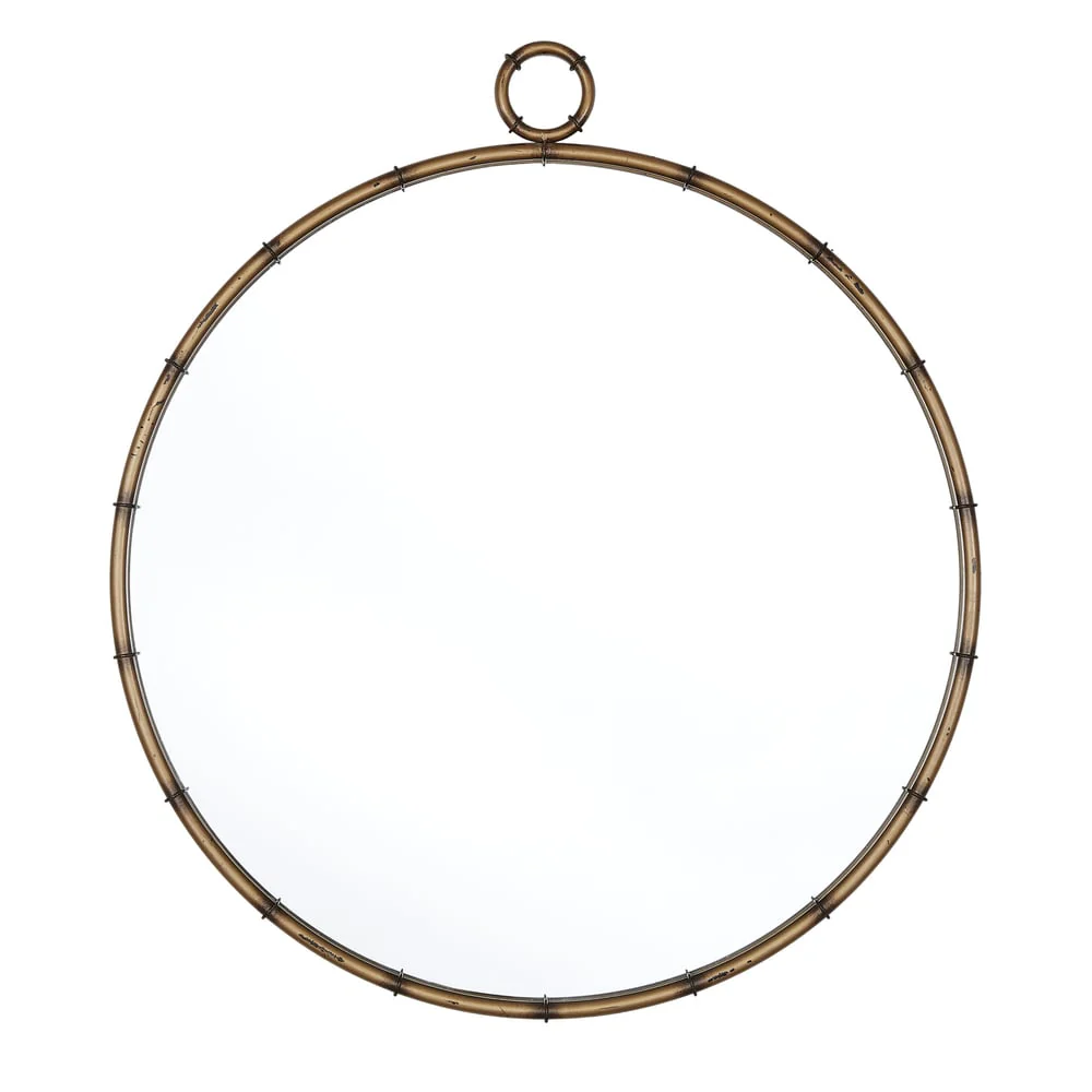 Antique Brass Finish Round Wall Mirror, Decorative Accent Mirror for Living Room, Bedroom and Entryway - Image 3