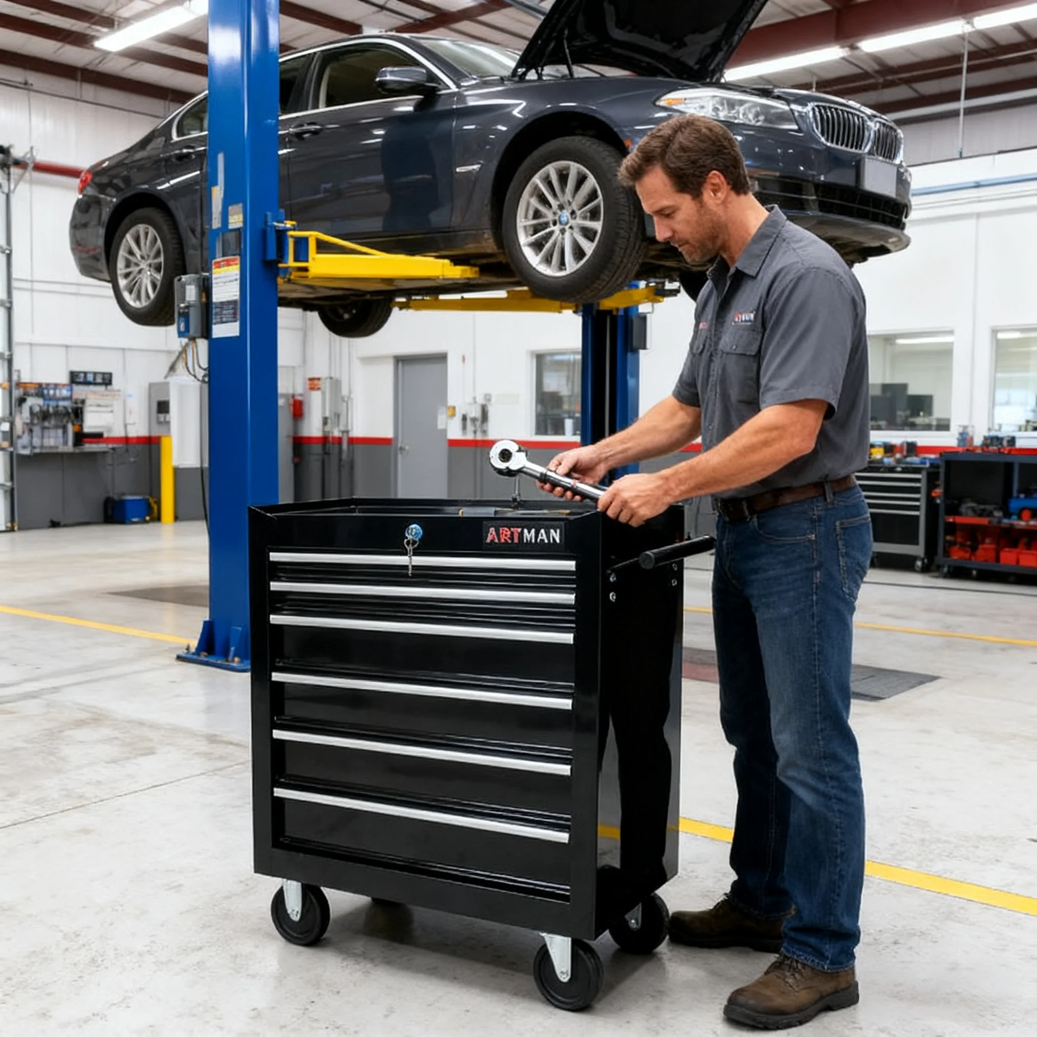 ARTMAN 7 Drawer Tool Rolling Storage Cart ,Tool Boxes Tool Chest with Wheels and Drawers for Garage Workshop Warehouse - Image 6