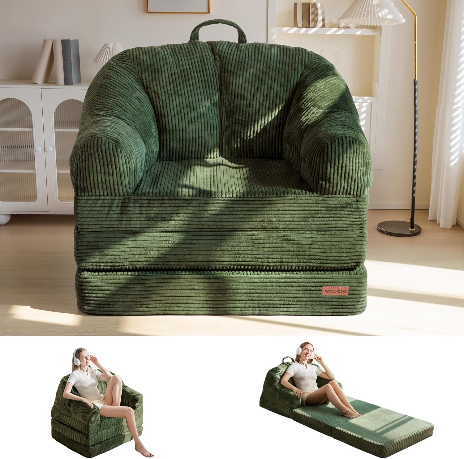 Folding Sofa Bed with Backrest, Boneless Fold Out Couch with Handle - Image 5