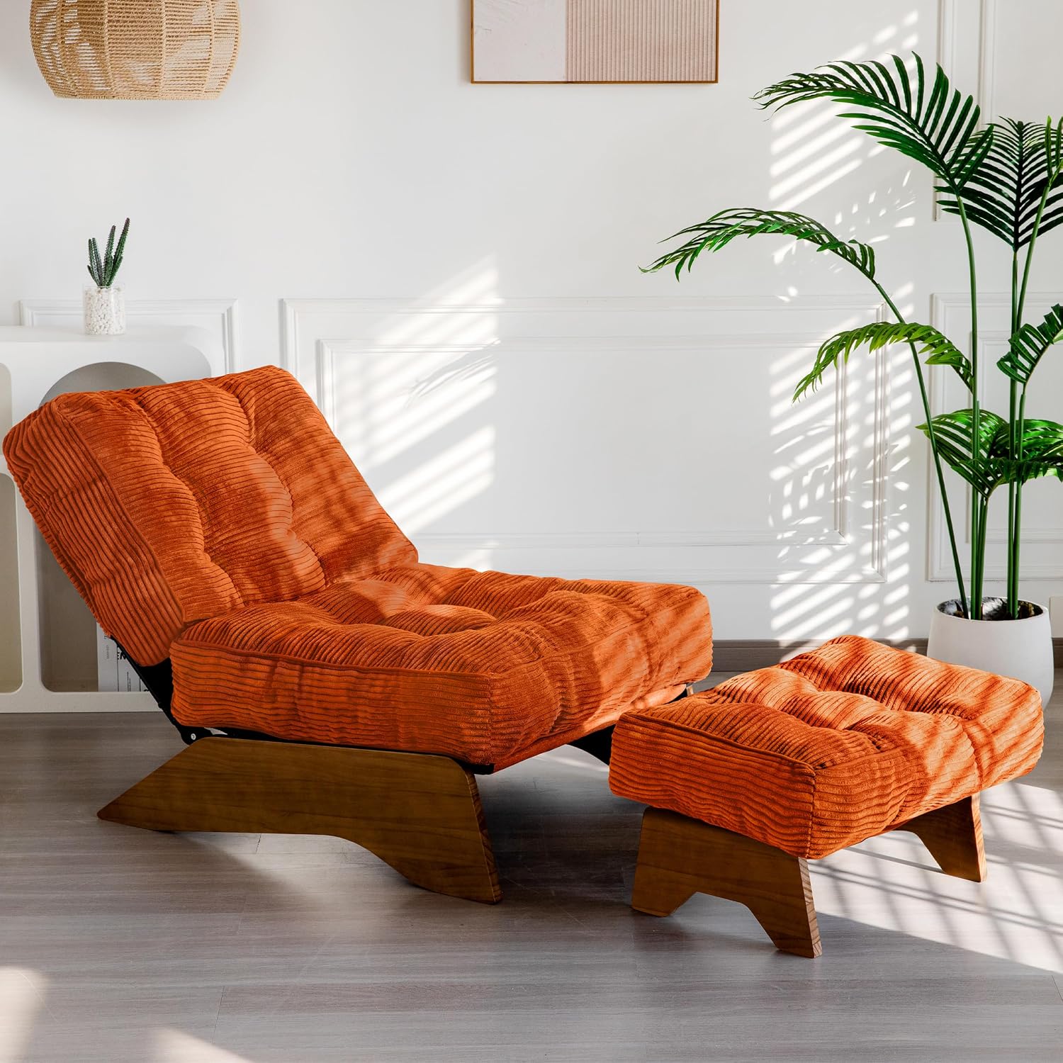 Accent Chair with Ottoman, Lounge Chair with Adjustable Backrest - Image 7