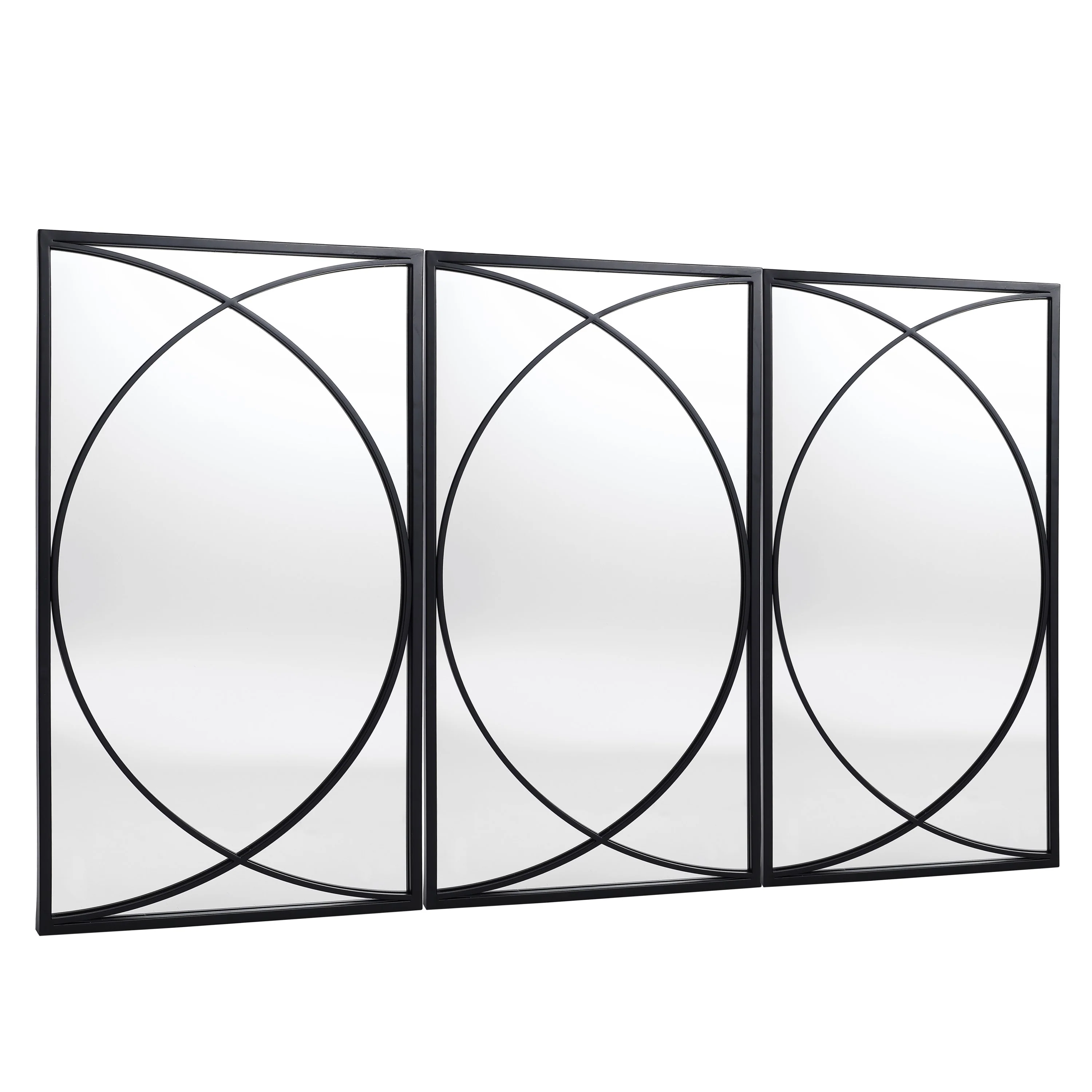 3-Piece Black Metal Rectangular Wall Mirror Set, 31.9" H x 15.75" W x 0.75" D - Image 6