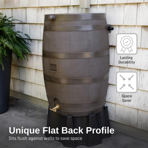 50 Gallon Rain Barrel with Brass Spigot, Large Outdoor Rainwater Collection and Storage Container for Garden - Image 28