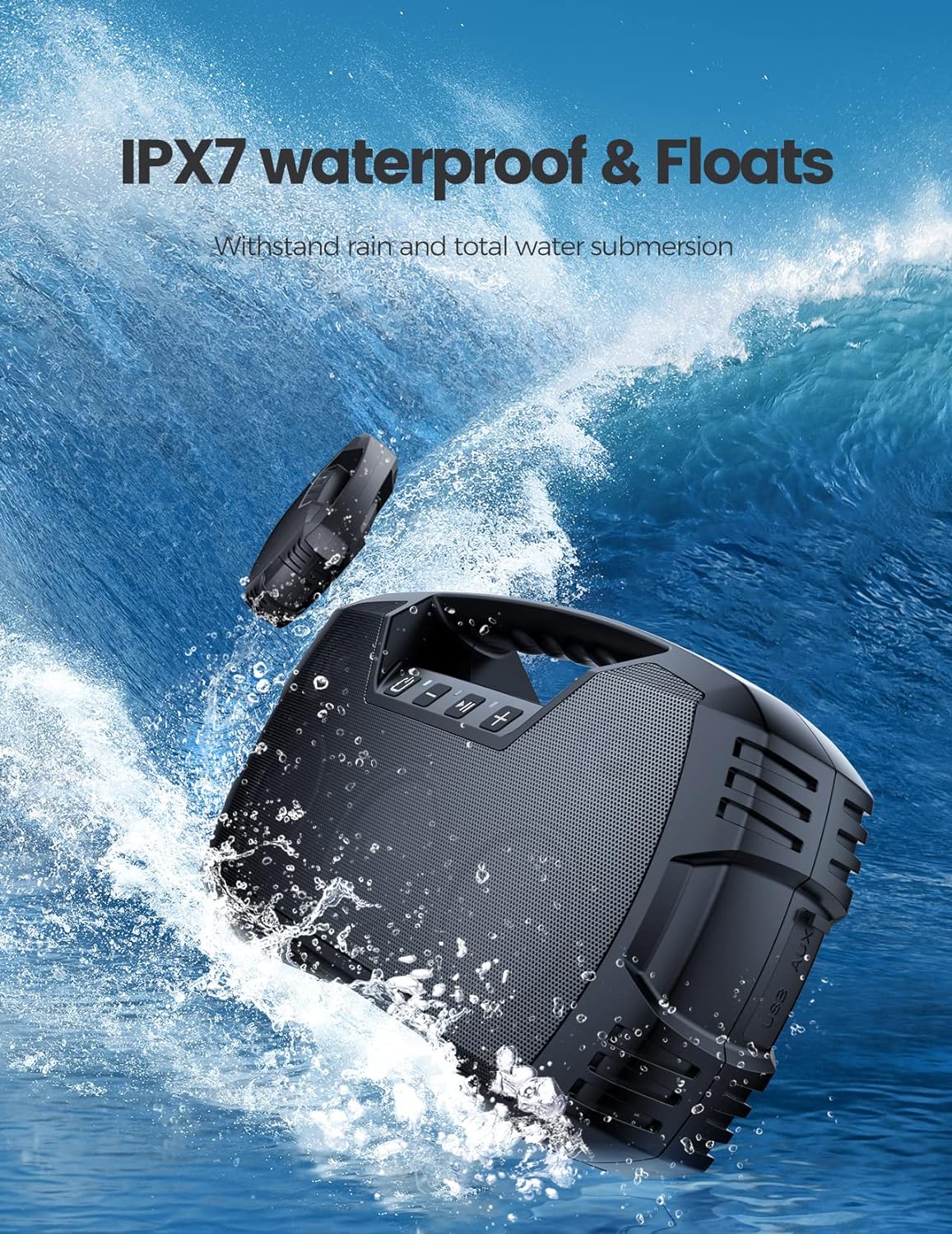 IPX7 Waterproof 40W Bluetooth Speaker, Portable Wireless Outdoor Speaker for Beach, Pool, Travel and Home - Image 3