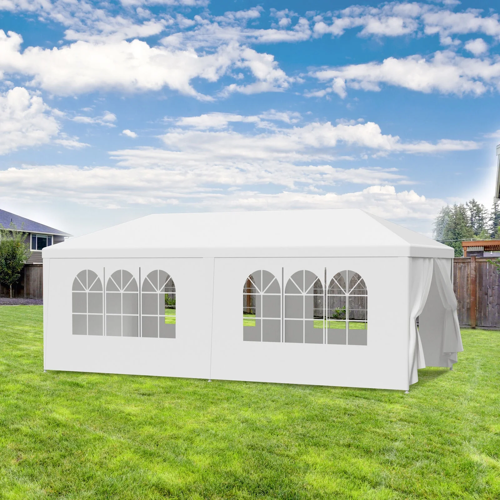 10' x 20' Outdoor Party Tent, Heavy Duty Canopy Event Wedding Tent for Parties Backyard Patio, White - Image 3