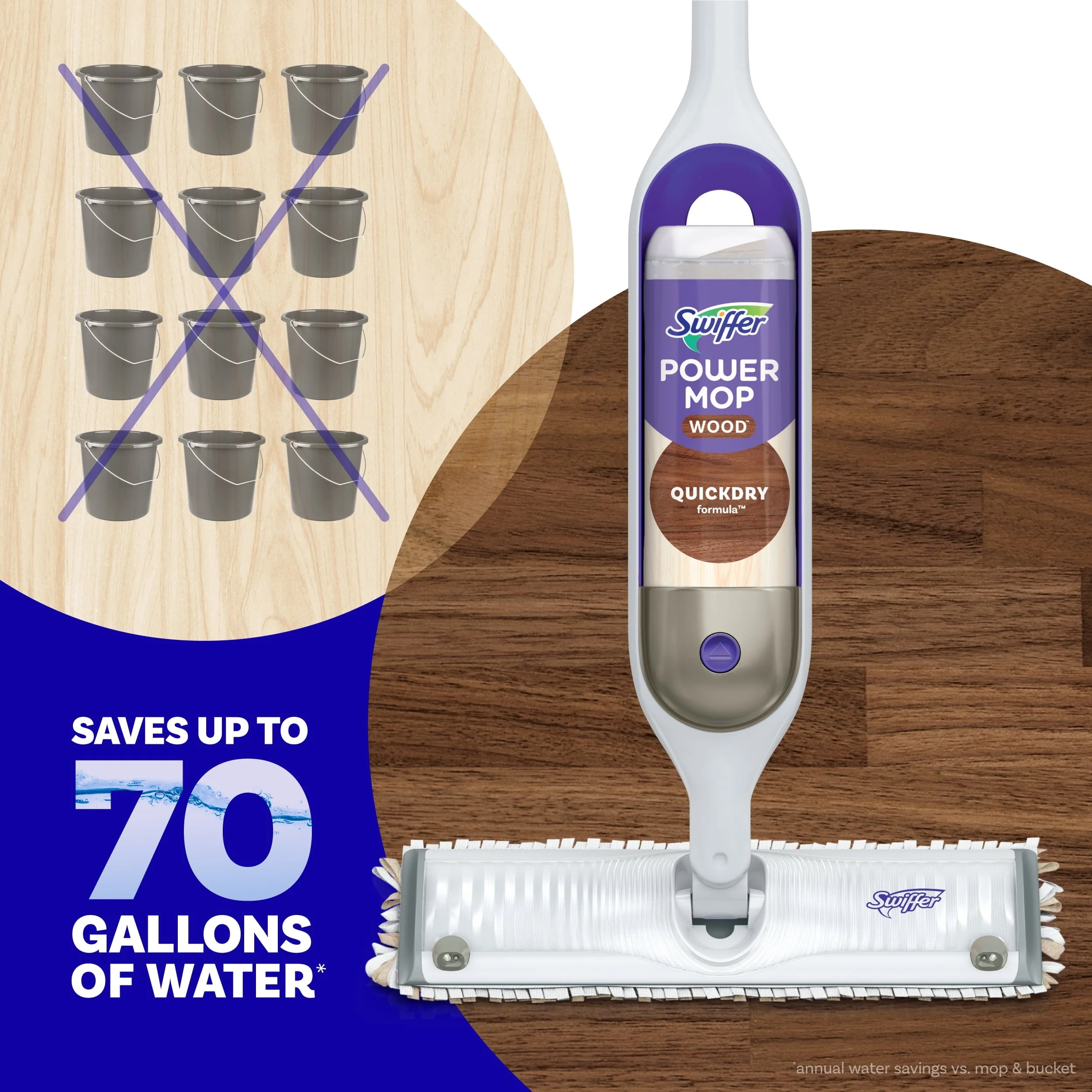 Swiffer Power Mop Wood Mop Kit for Floor Cleaning, Lemon Scent - Image 8