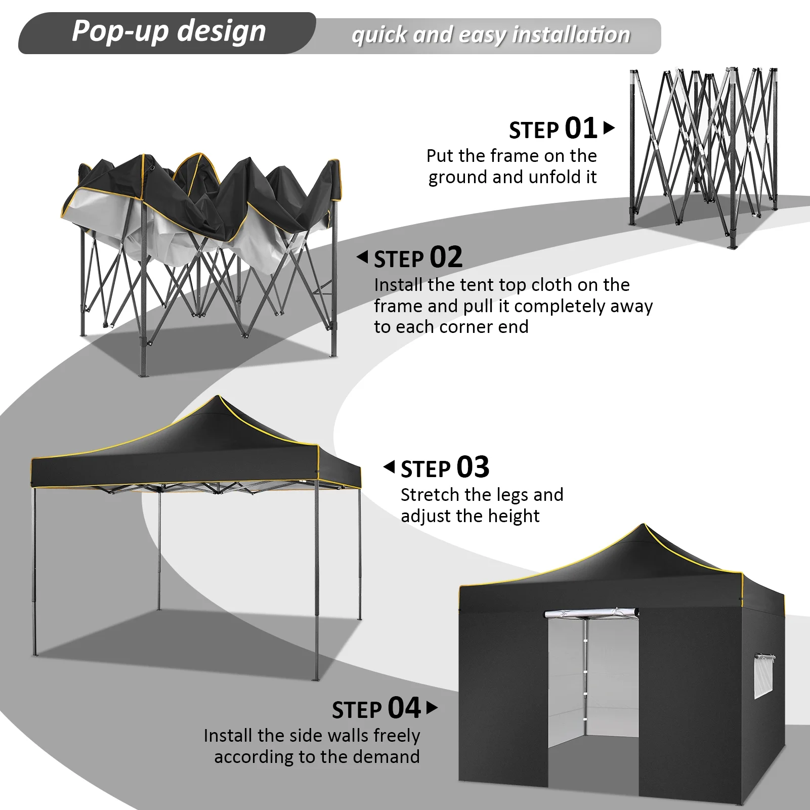 SANOPY 10'x10' Pop up Canopy Tent Anti-UV Waterproof Outdoor Gazebo Instant Party Wedding Backyard Canopy Tent Shade Shelter for Backyard, Patio, Parties,Khaki - Image 20