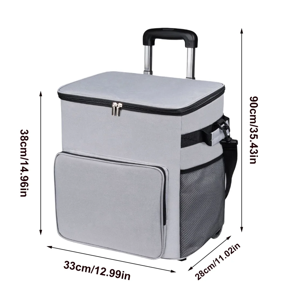AITOCO Cooler on Wheels Lightweight Cooler Insulated Trolley Cart with Handle 35L Leakproof Bag for Travel Picnic Patio Outdoor Beach Camping manner - Image 2