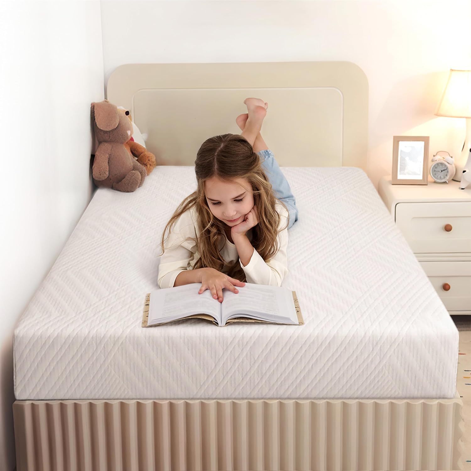 8 Inch Twin Mattress for Kids Green Tea Memory Foam Medium Firm - Image 4