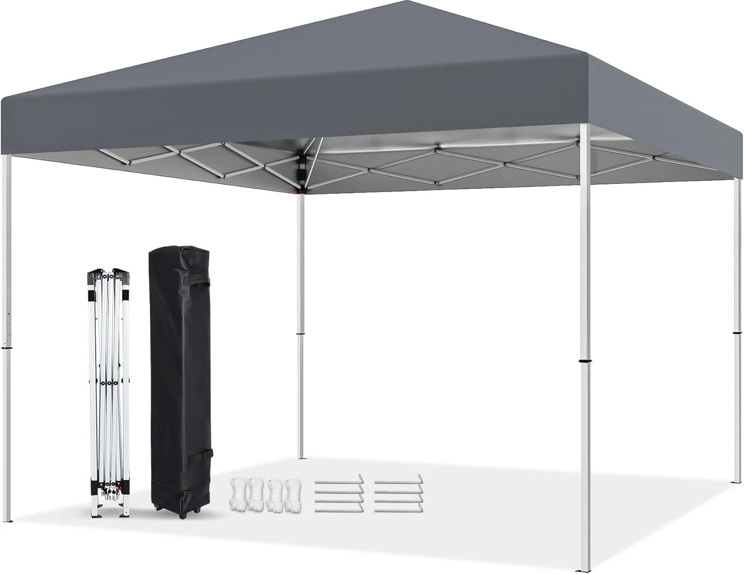 Puppys 10 X 10ft Pop Up Canopy Tent Easy Set up Outdoor Instant Straight Legs Portable Gazebo Shelter with Wheeled Bag for Camp Beach Patio and Garden (Blue) - Image 11