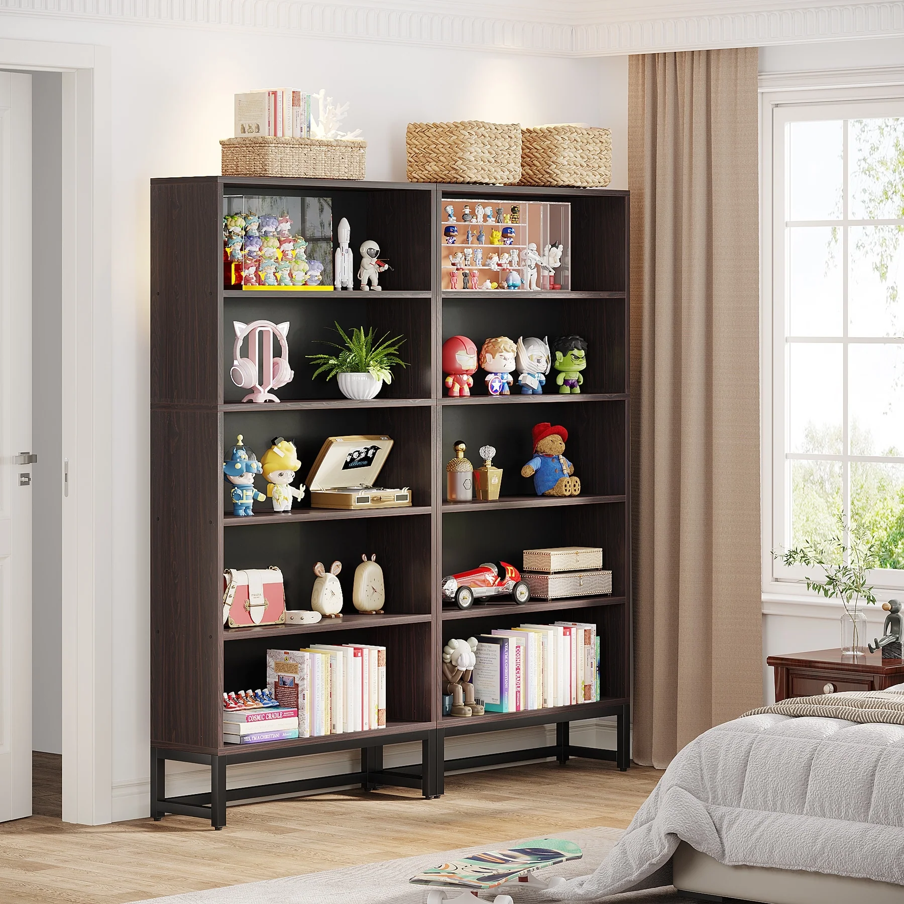 70.87 Inch Tall 5-Tier Bookcase, Large Bookshelf with 31.5 Inch Wide Storage - Image 19