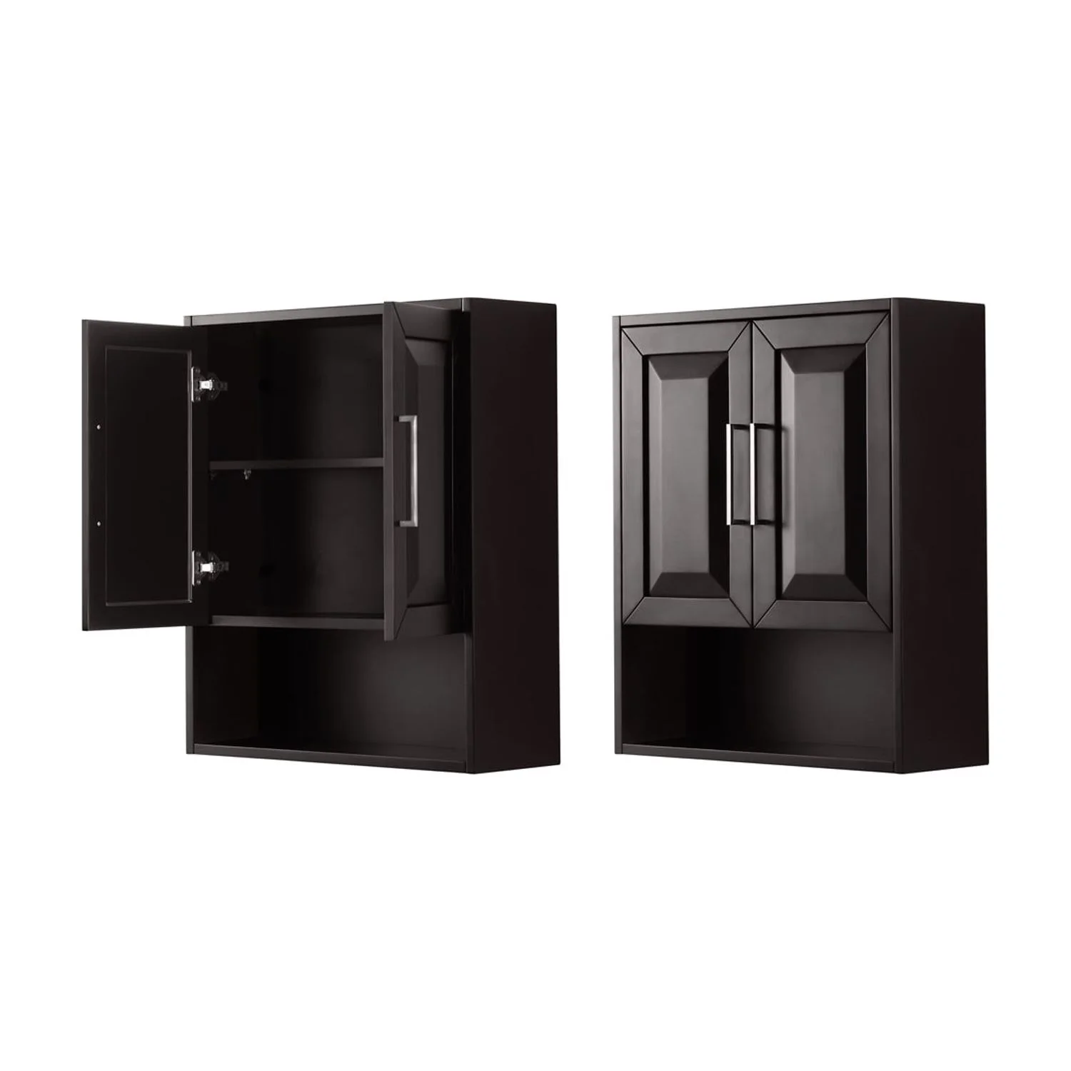 Wyndham Collection Daria Over-the-Toilet Bathroom Wall-Mounted Storage Cabinet in Dark Espresso with Matte Black Trim - Image 31