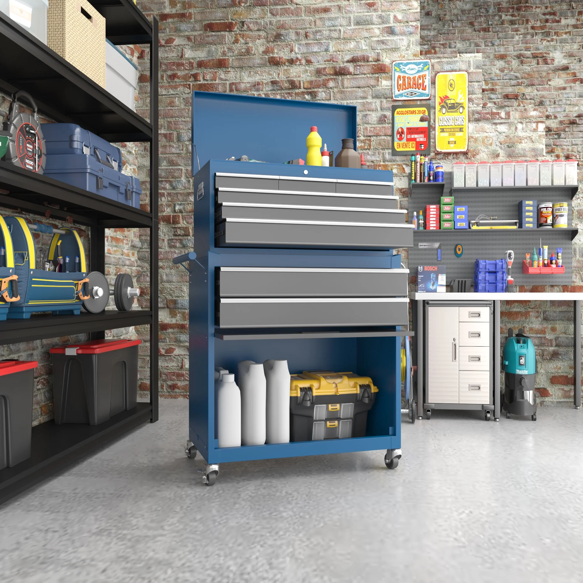 MUCHANT 5-Drawer Rolling Tool Chest, 2-in-1 Tool Box& Cabinet with Wheels, Drawers and Removable Top Tool Box for Garage, Warehouse, Workshop, Repair Shop, Black - Image 15