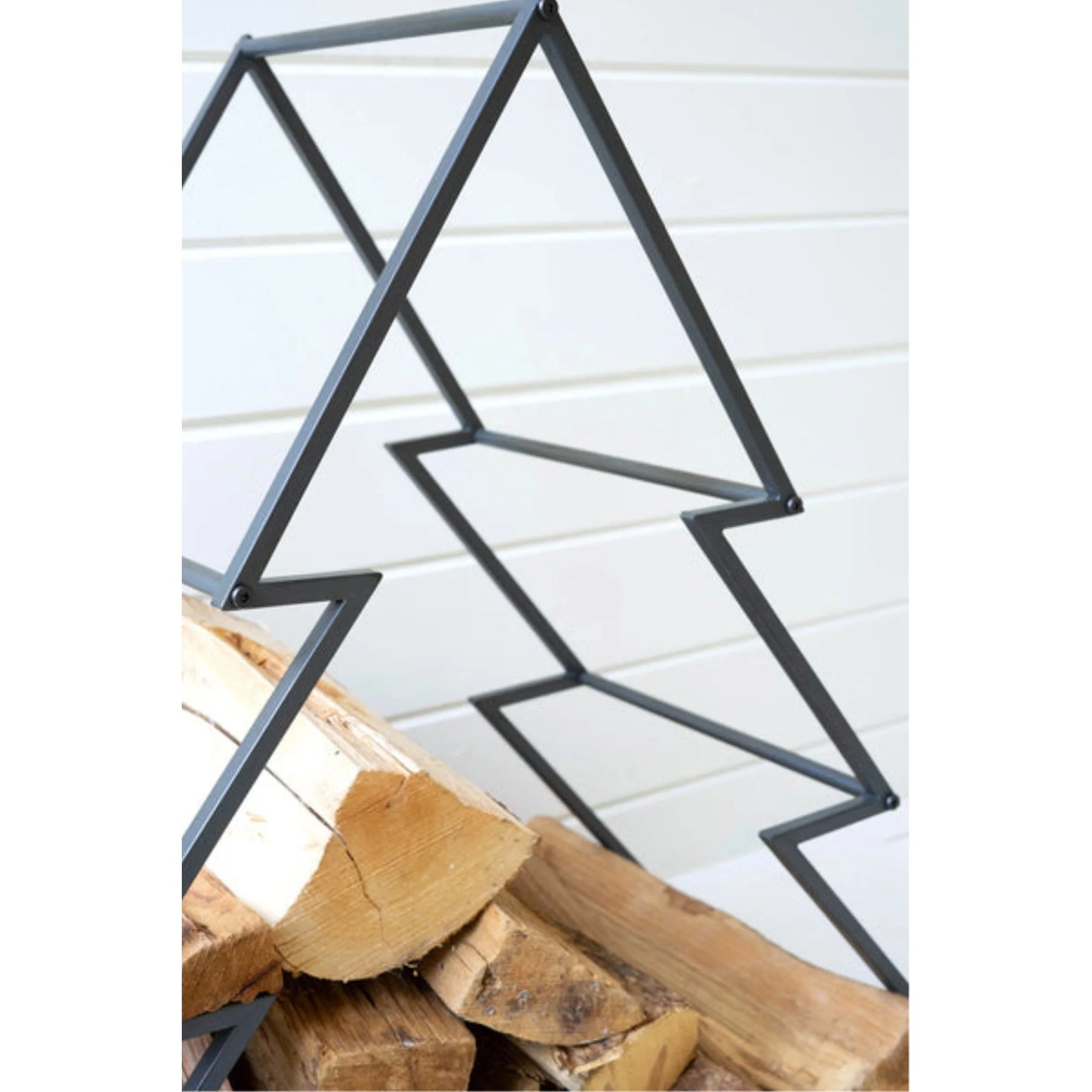 Iron Christmas Tree Firewood Holder - Image 2