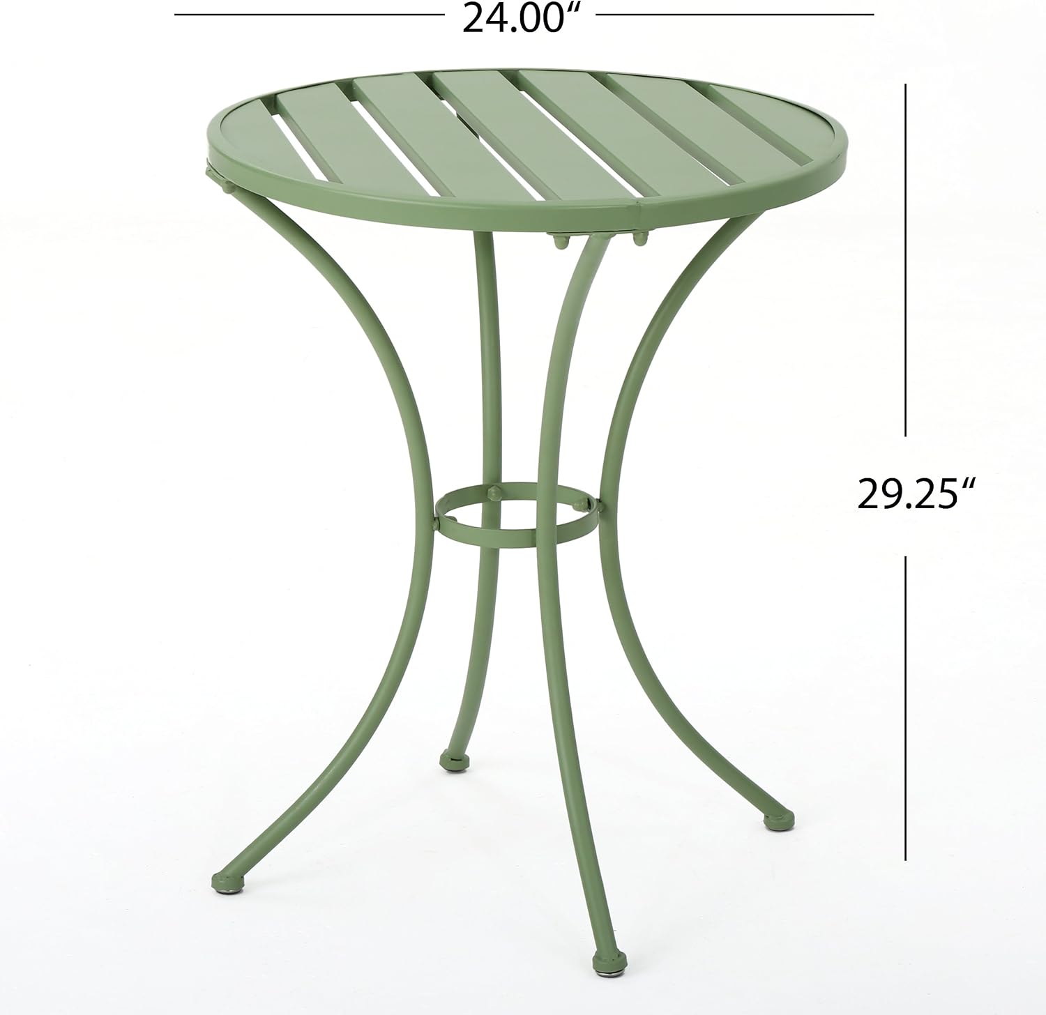 Colmar Outdoor Iron Bistro Set, 3-Pcs Set, Matte Green - Image 3