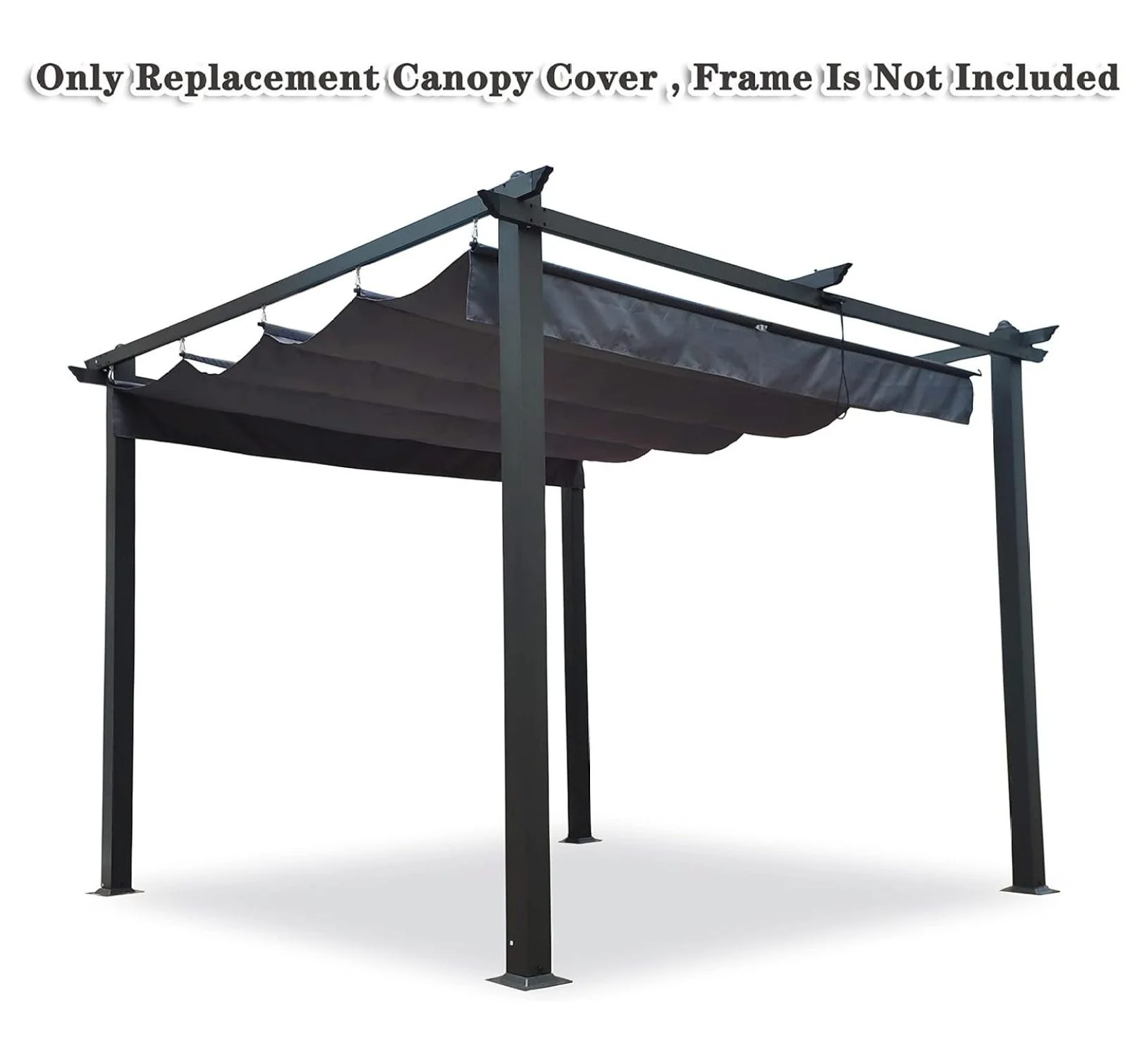 Outdoor Patio Pergola Replacement Canopy Top Cover Gazebo Replacement Shade Cover (Gray-for 10x10 Ft Pergola Frame) - Image 2