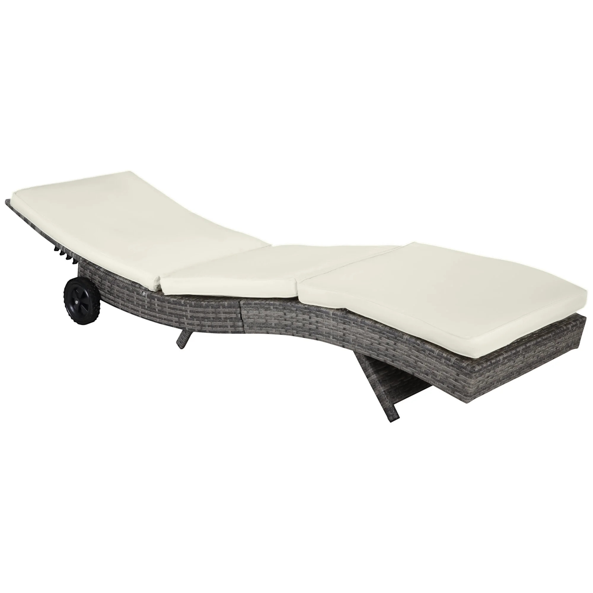 DUOSONG Outsunny 27 Gallon Patio Wicker Storage Bench, Outdoor Pe Rattan Patio Furniture, 2-In-1 Large Capacity Rectangle Garden Storage Box With Handles And Cushion, Cream White Brown+White Steel - Image 31