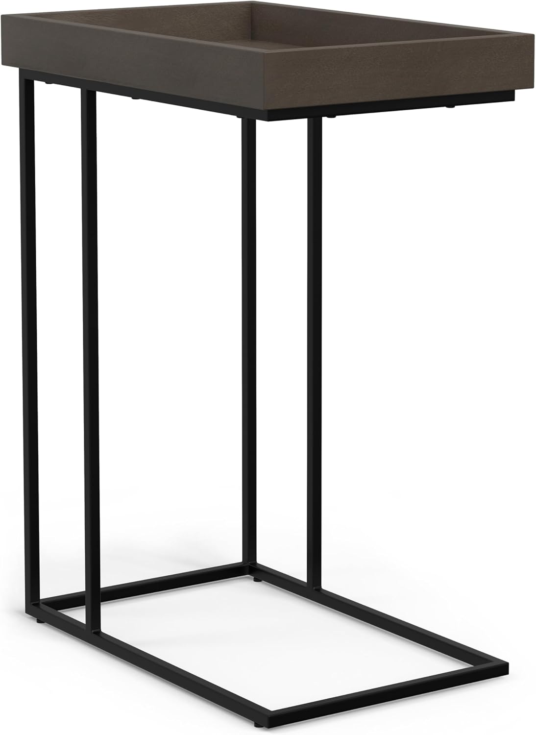 18" Wide Solid Wood C-Side End Table, Dark Cognac Brown - Image 17
