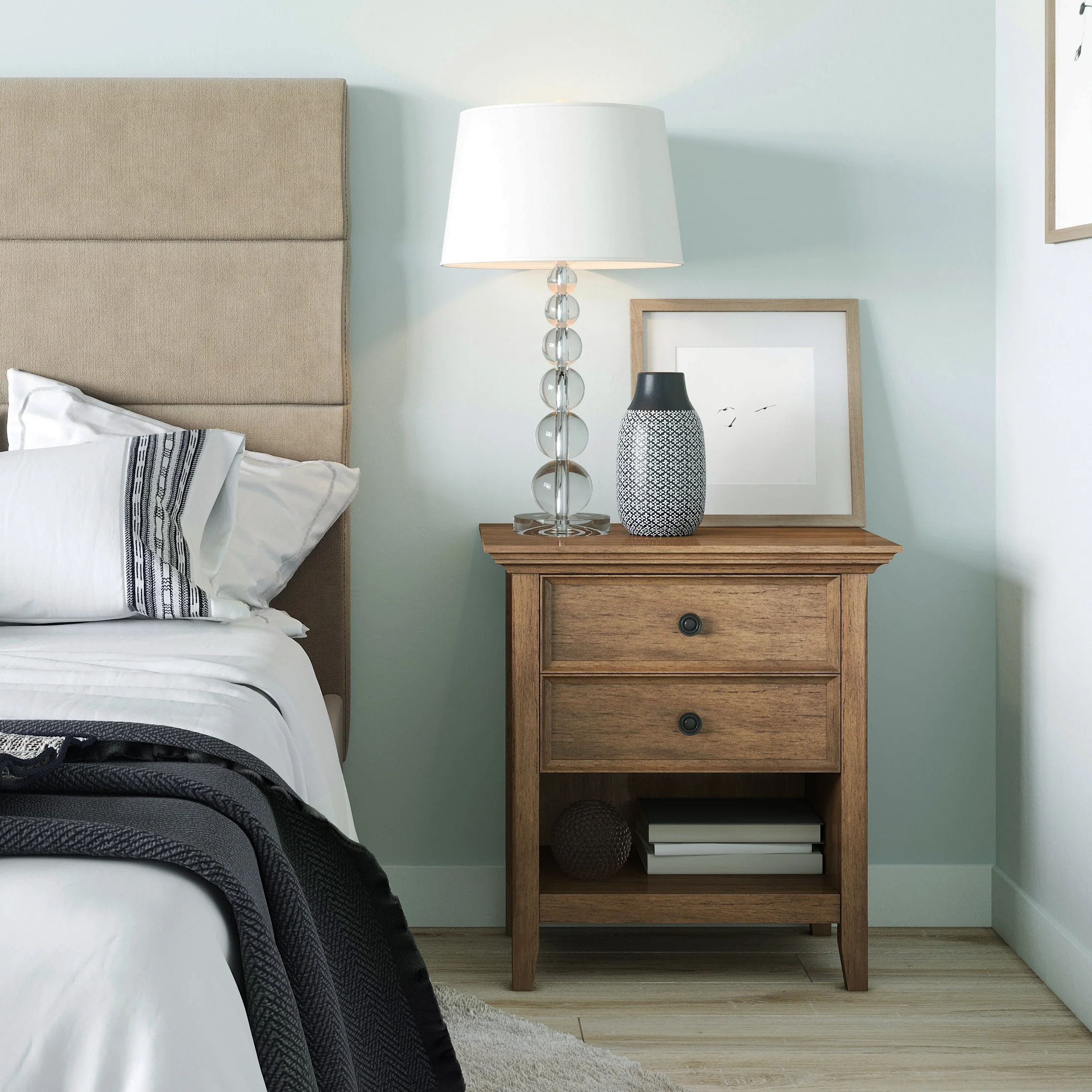 24 Inch Wide Solid Wood Nightstand, Bedside Table and Bedroom End Table - Image 6