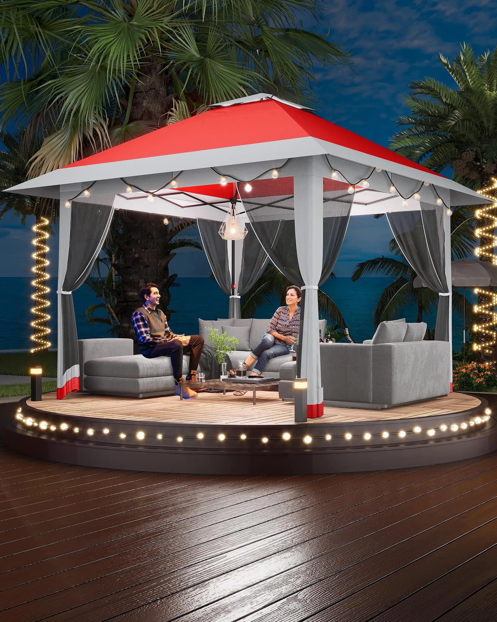 Accreate 13' X 13' Outdoor Patio Gazebo,Outdoor Canopy Tent with Mosquito Netting,Backyard Tent for Party, Wedding, Outdoor Dining, Patio, Backyard - Image 33