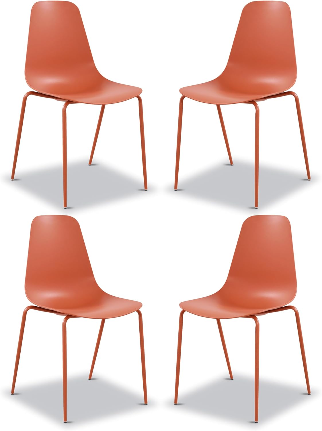 Isla Modern Kitchen Chairs Set of 4, Plastic Dining Chair with Metal Legs, Quick Assembly Simple Cafe Chairs Plastic for Indoor or Outdoor, Ocean Teal - Image 17