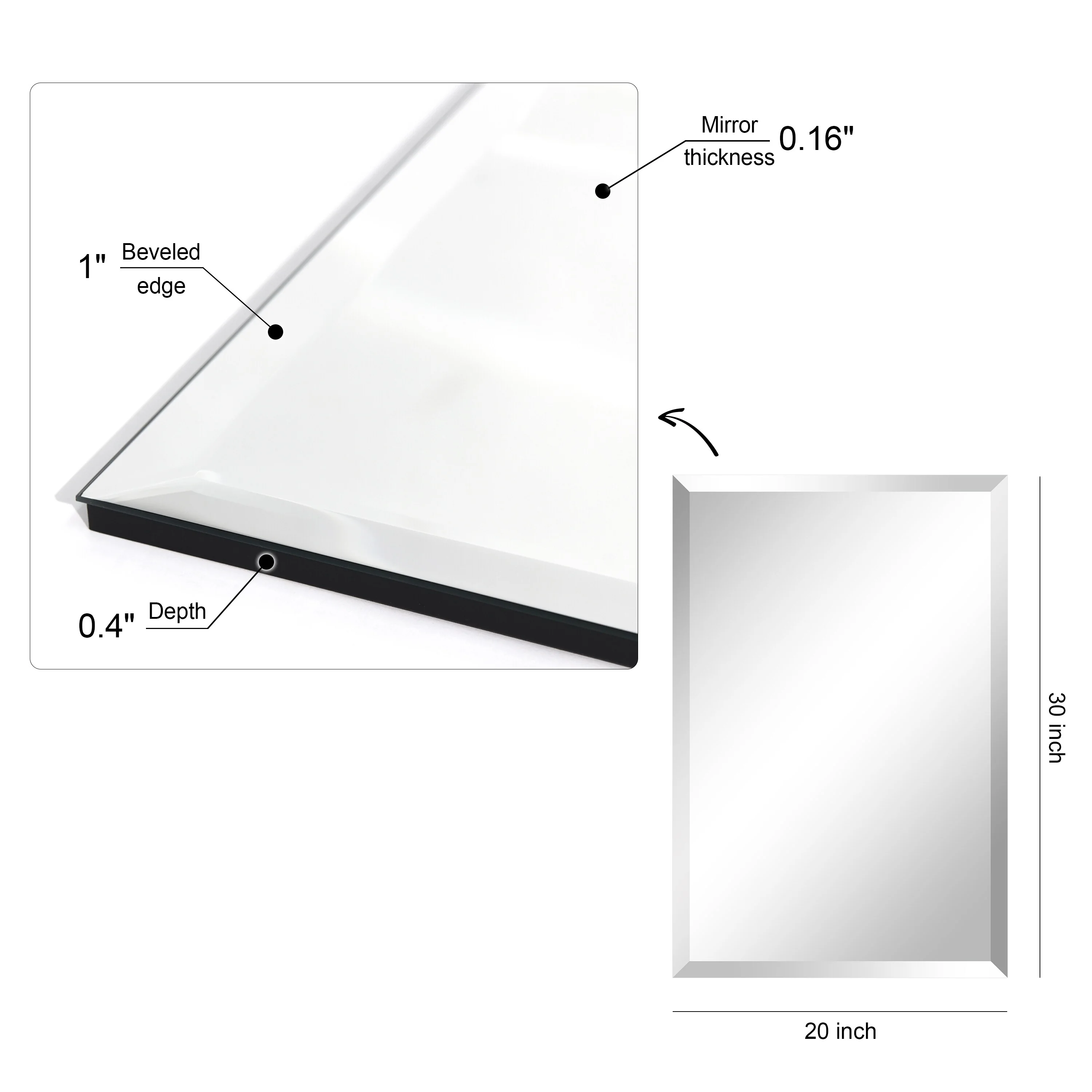 Frameless Beveled Prism Wall Mirror, Clear Square or Rectangular Decorative Mirror for Bathroom, Bedroom and Home Decor - Image 6