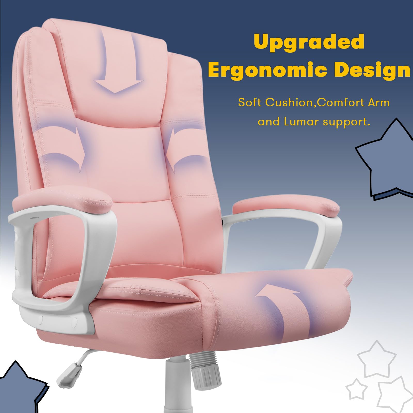 400 LBS Big and Tall Office Chair, Heavy Duty Ergonomic Computer Desk Chair for Home Office and Workspace - Image 23