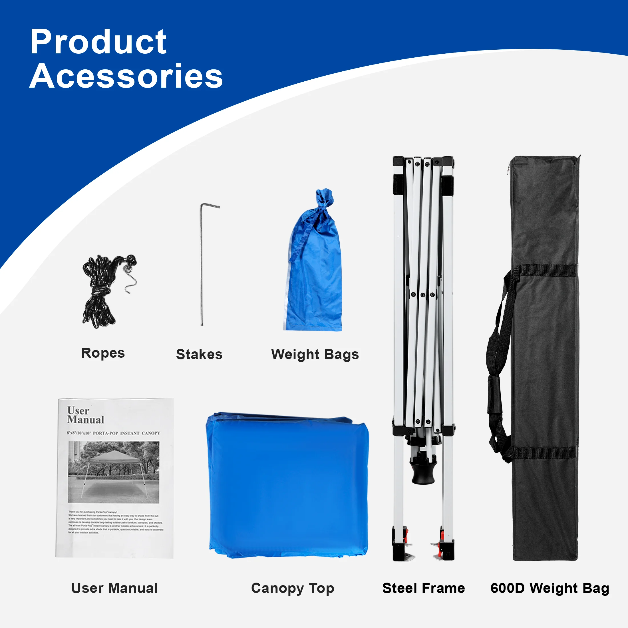 Abba Patio 10'x10' Outdoor Pop up Canopy Tent w/ Carry Bag, Blue - Image 7