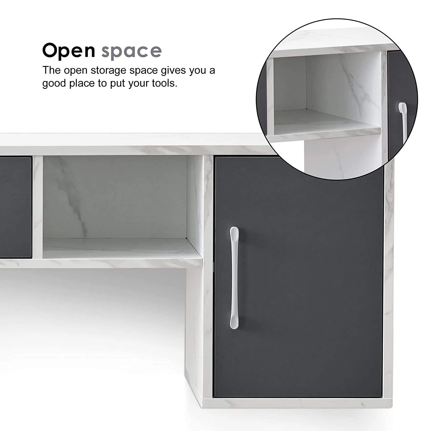 BarberPub Barber Wall Mount Station with Drawers, Beauty Multi-Functional Storage Cabinet 2530 - Image 16