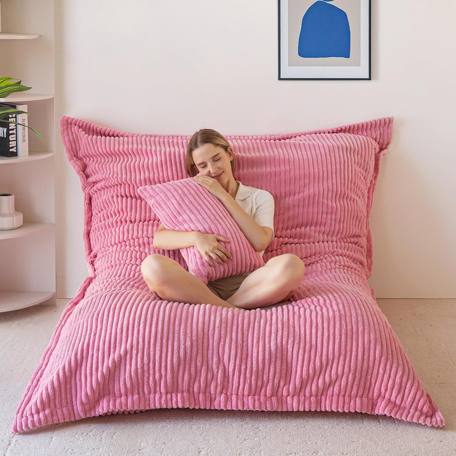 Giant Bean Bag Chair with Pillow, 3 in 1 Convertible Bean Bag Chair - Image 15