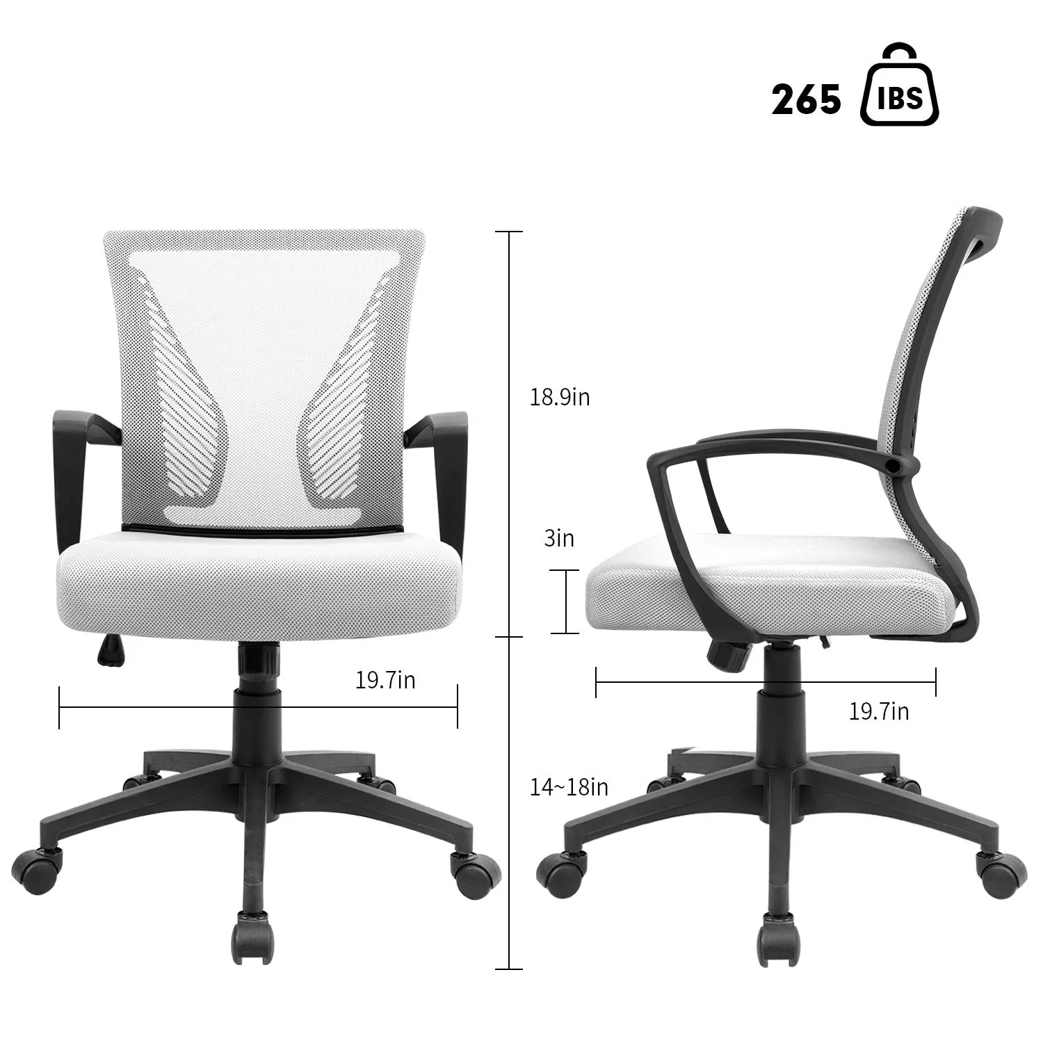 Ergonomic Mesh Office Chair with Lumbar Support, Breathable Computer Desk Chair - Image 43