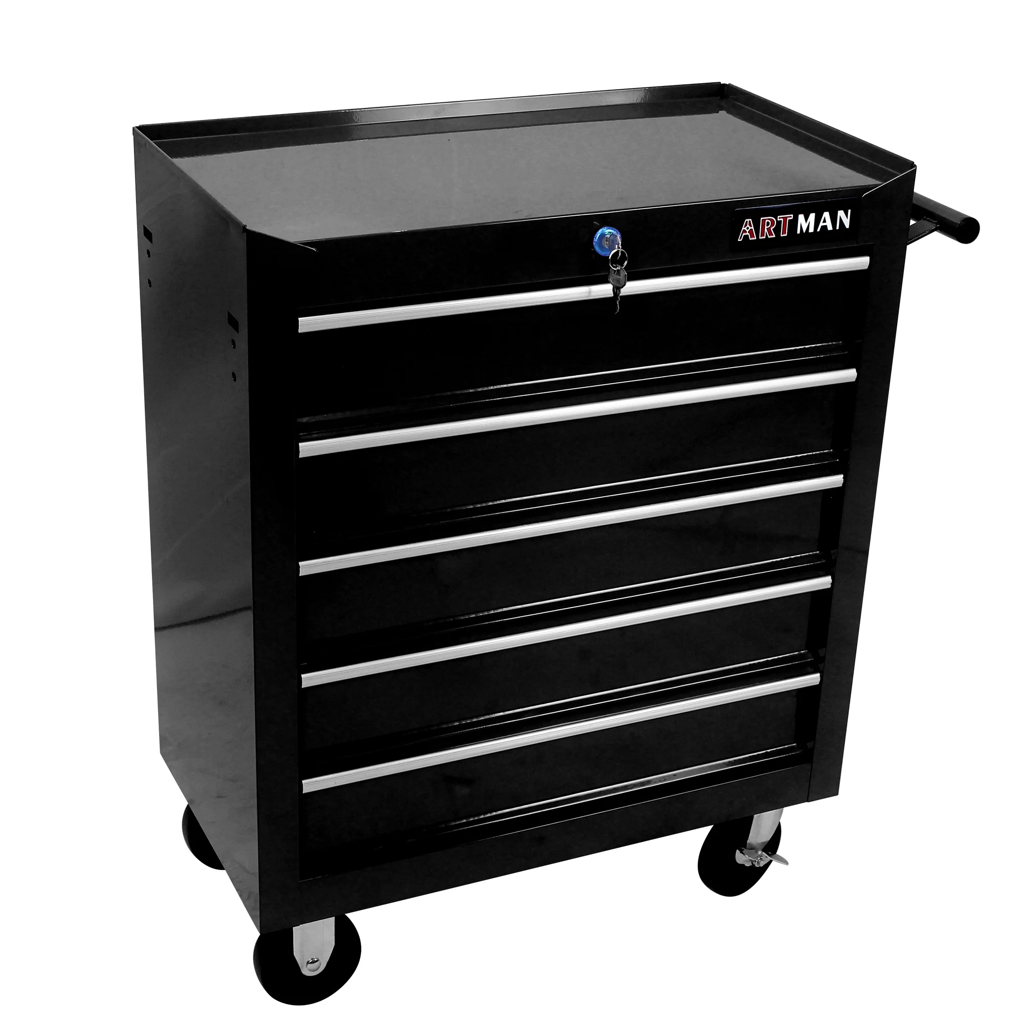 Lisonu 5-Drawer Rolling Tool Chest, Mobile Tool Storage Cabinet with Locking System & Wheels, Heavy-Duty Steel Organizer for Garage and Workshop, Green - Image 13