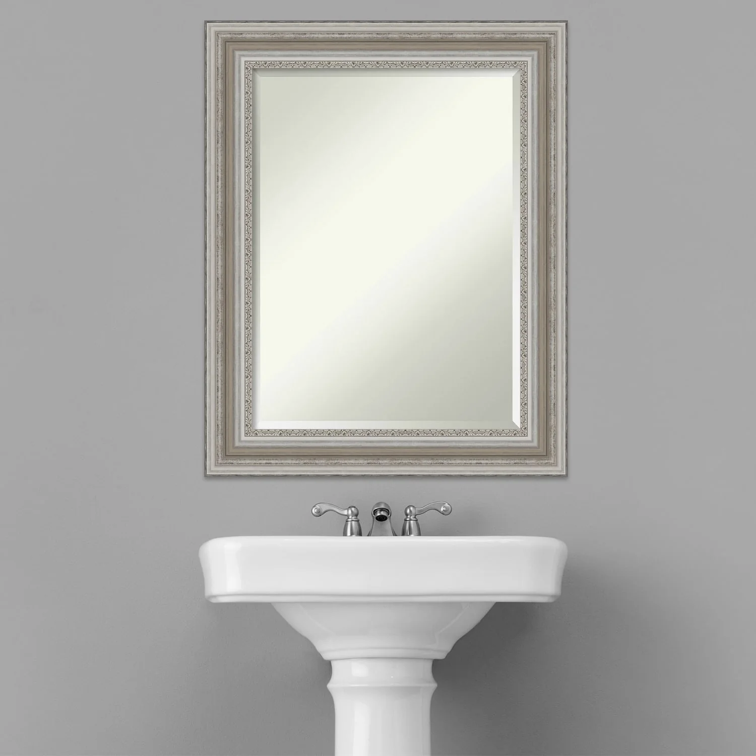 Beveled Bathroom Wall Mirror, Silver Frame Decorative Vanity Mirror for Bathroom, Bedroom and Entryway - Image 34