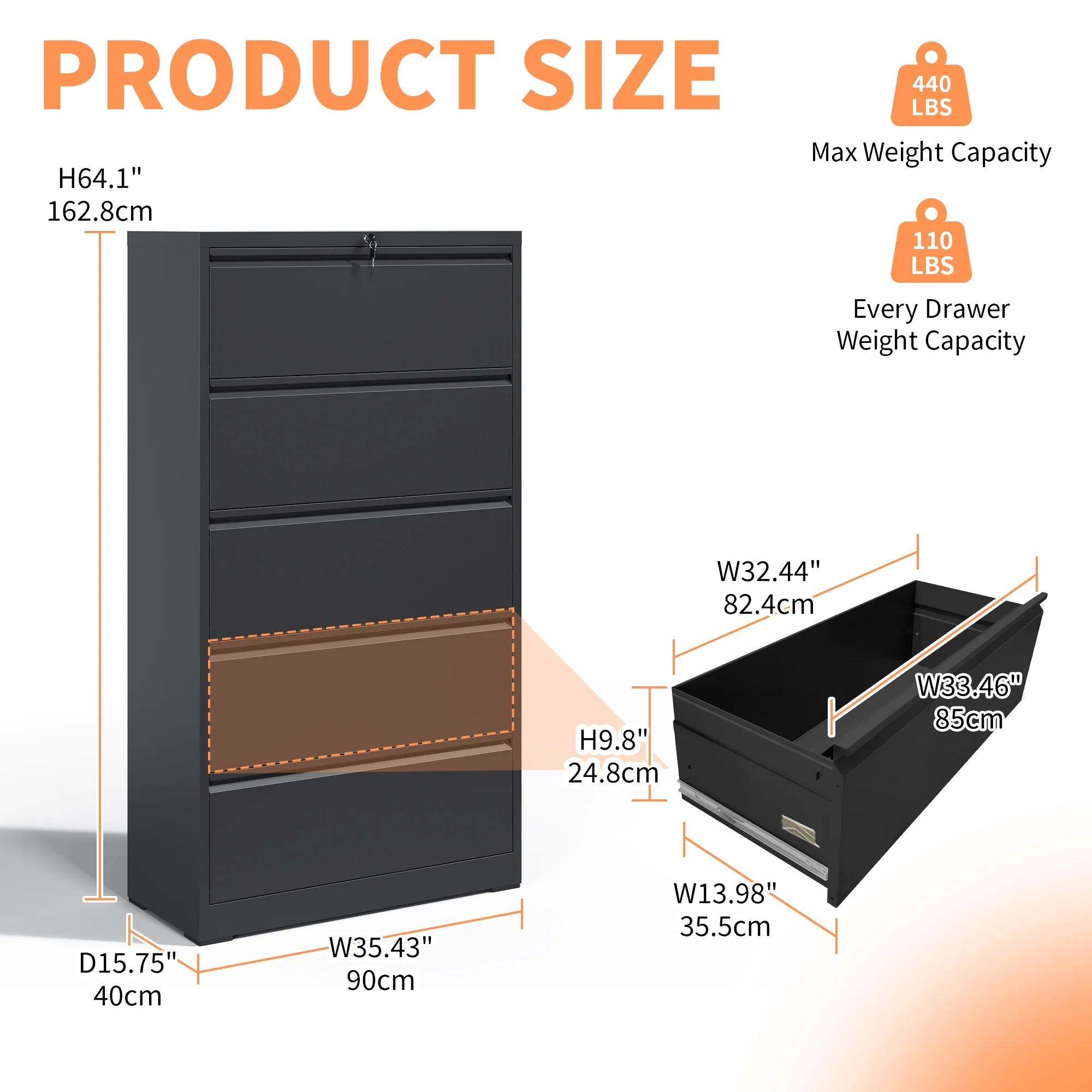 Daatumm 2-Drawer Vertical File Cabinet with Lock, Steel Metal Office & Home Storage for A4/Letter/Legal Size Documents - Image 10