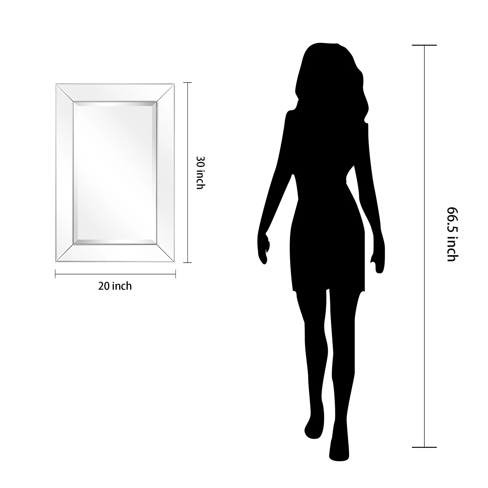 Beveled Rectangular Clear HD Wall Mirror, Bathroom Vanity and Bedroom Mirror, 3 Sizes - Image 30