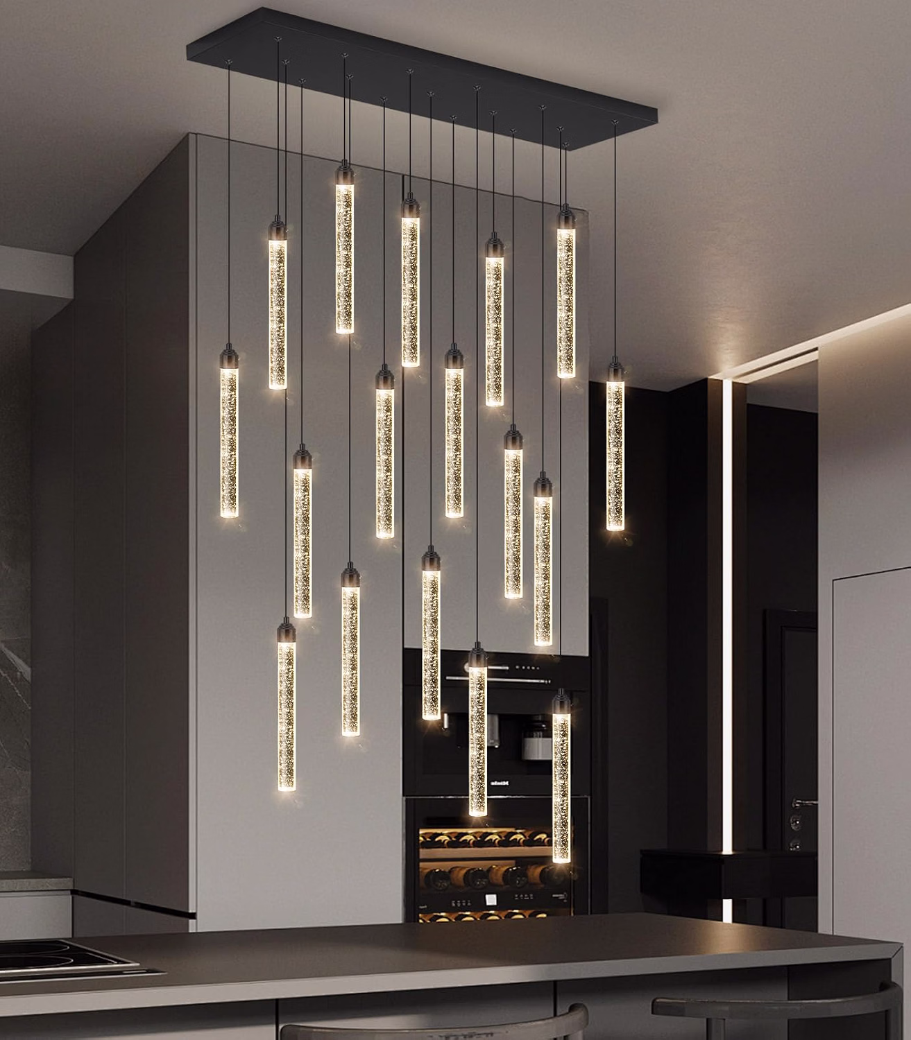 Modern Crystal Pendants Lighting Mini Chandelier for Kitchen Island LED Dimmable Ceiling Handing Lighting Adjustable Flush Mount Ceiling Light for Dining Room Hallway - Image 14