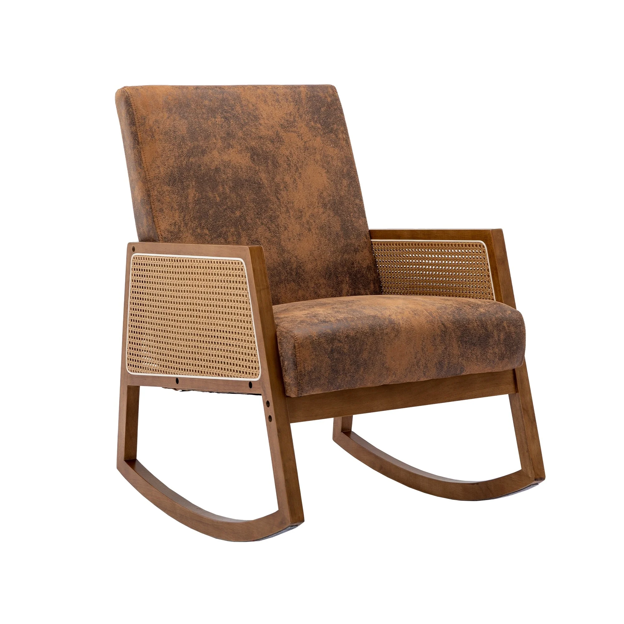 Upholstered Tall Back Rocking Chair, Smooth Gliding Accent Armchair for Comfortable Living Room Seating - Image 38