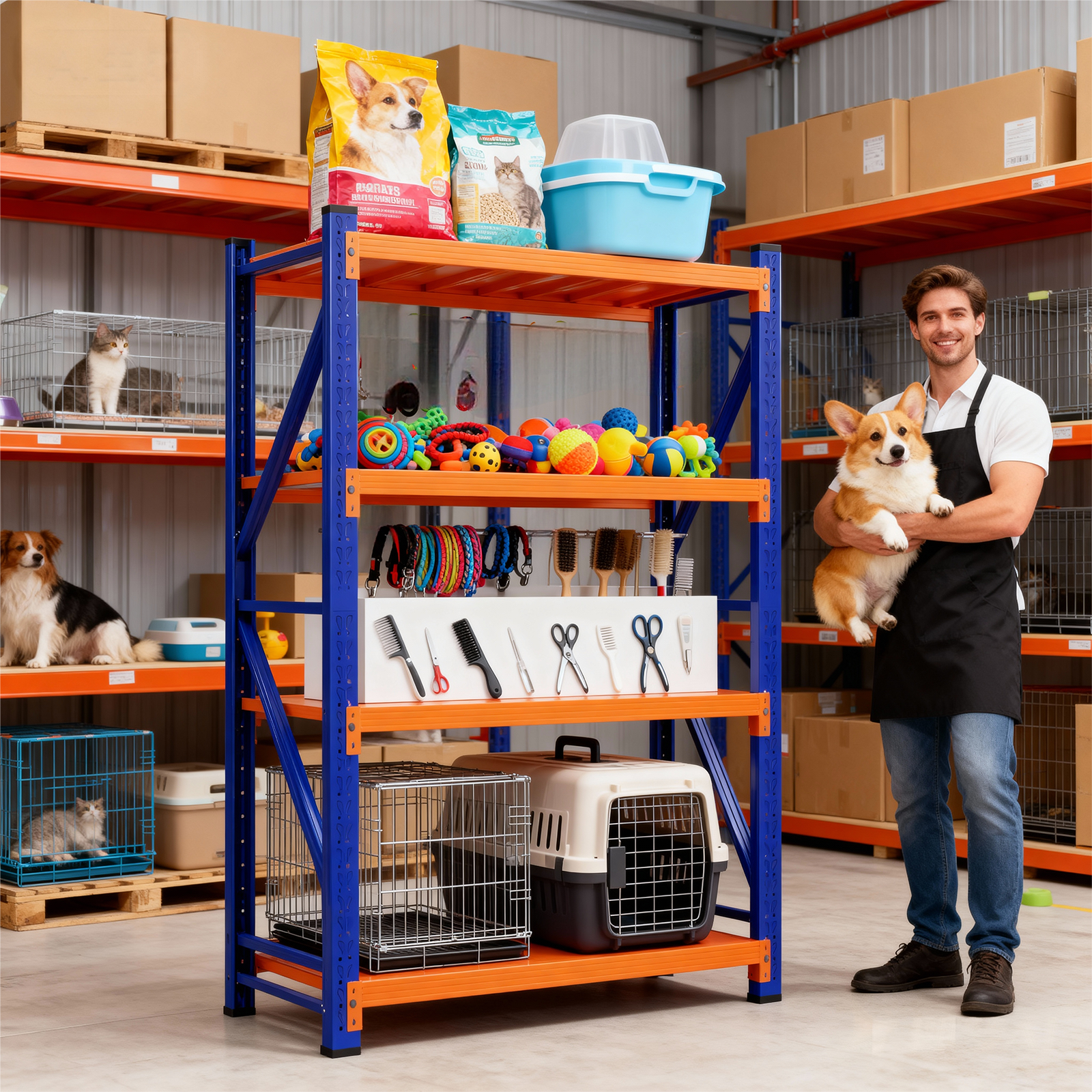MaxShelv 79" H Garage Shelving 2500lbs, 4 Tier Metal Storage Shelves Adjustable Shelving Unit and Storage for Garage,Basement,59" W x 20" D x 79" H - Image 5