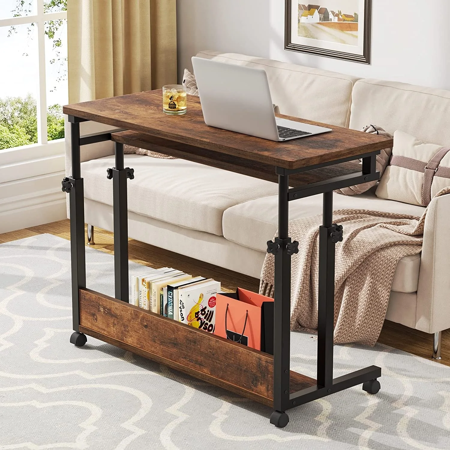 Height Adjustable Laptop Desk, Portable Sofa and Bed Table for Work and Study - Image 2