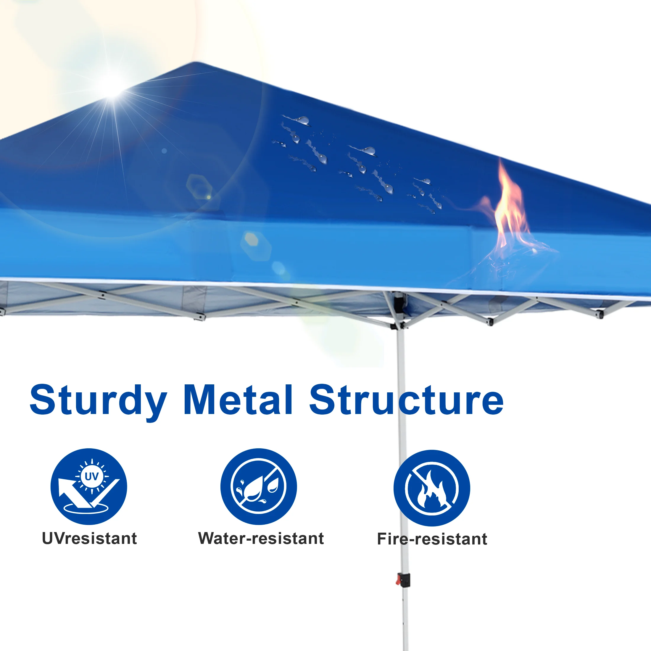 Abba Patio 10'x10' Outdoor Pop up Canopy Tent w/ Carry Bag, Blue - Image 4