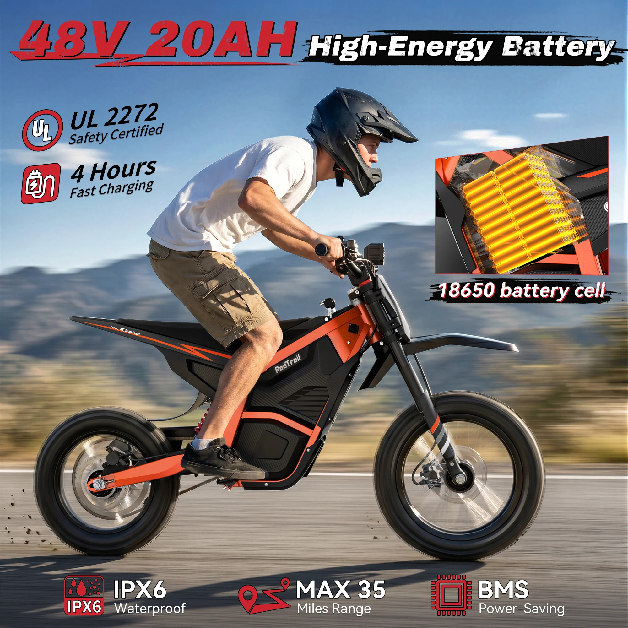 48V 2000W Peak Class Electric Dirt Bike Ages 13+ - Image 9