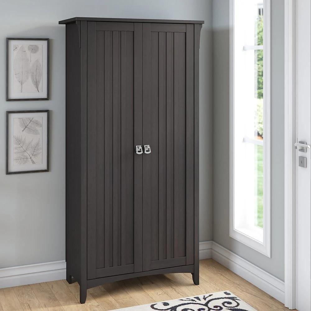 Tall Storage Cabinet with Doors, Freestanding Shelving Organizer with Adjustable Shelves for Home, Office and Living Room - Image 3