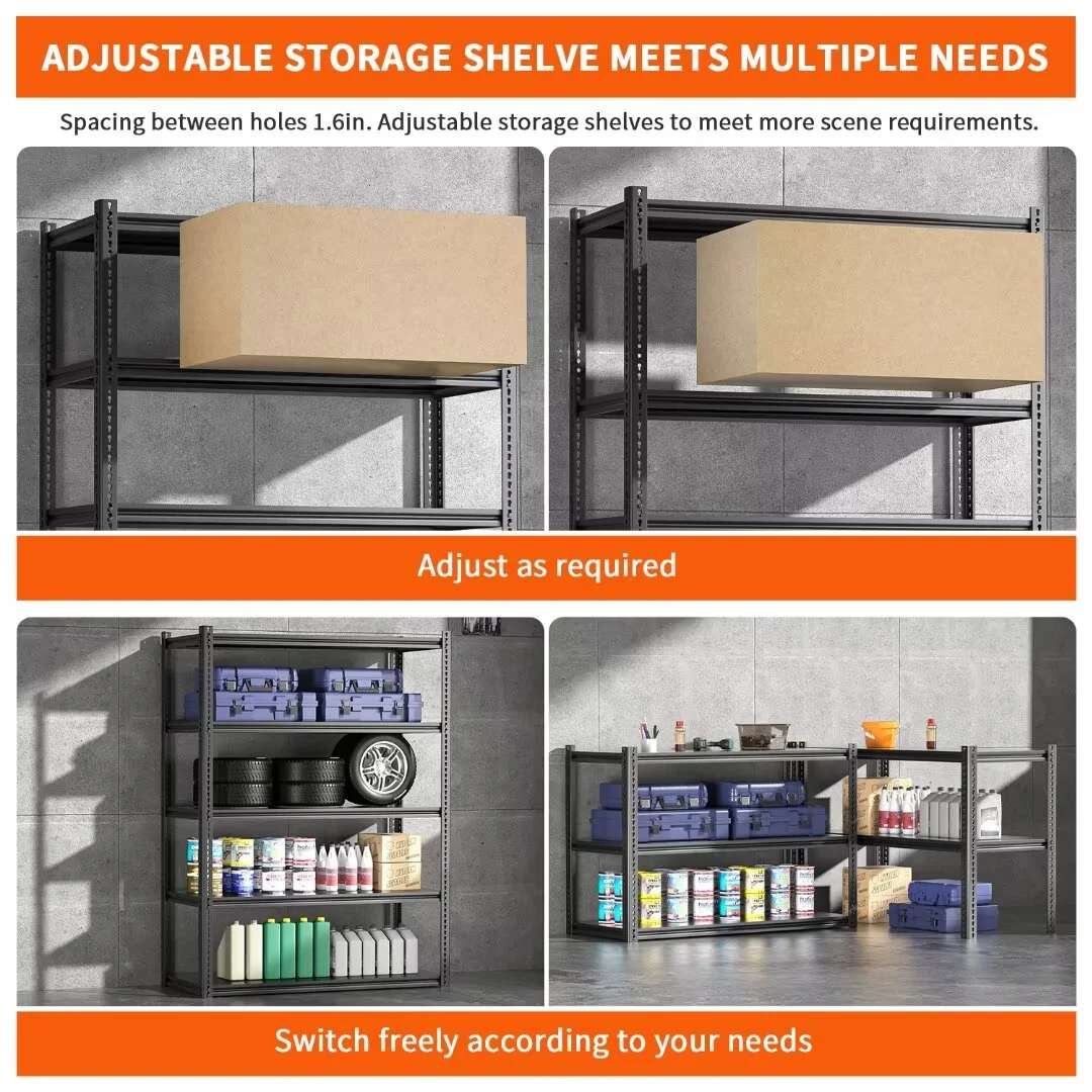 NAIZEA 2 Pack 72"H x 36"W x 18"D Garage Shelving, Heavy Duty Steel Shelving Storage Rack Shelves, 5 Tier Steel Shelf Rack Shelf Unit, 2000LB Capacity - Image 6