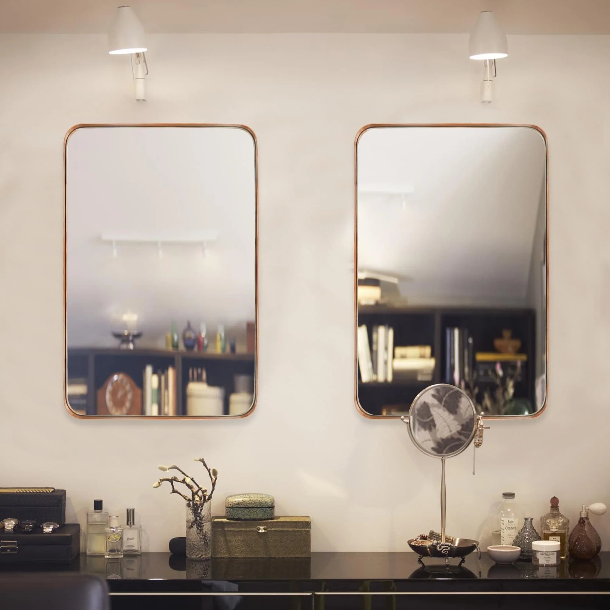 Wall Mirror Vanity Mirror, Bathroom Mirror with Rounded Corners, 1 Piece - Image 45