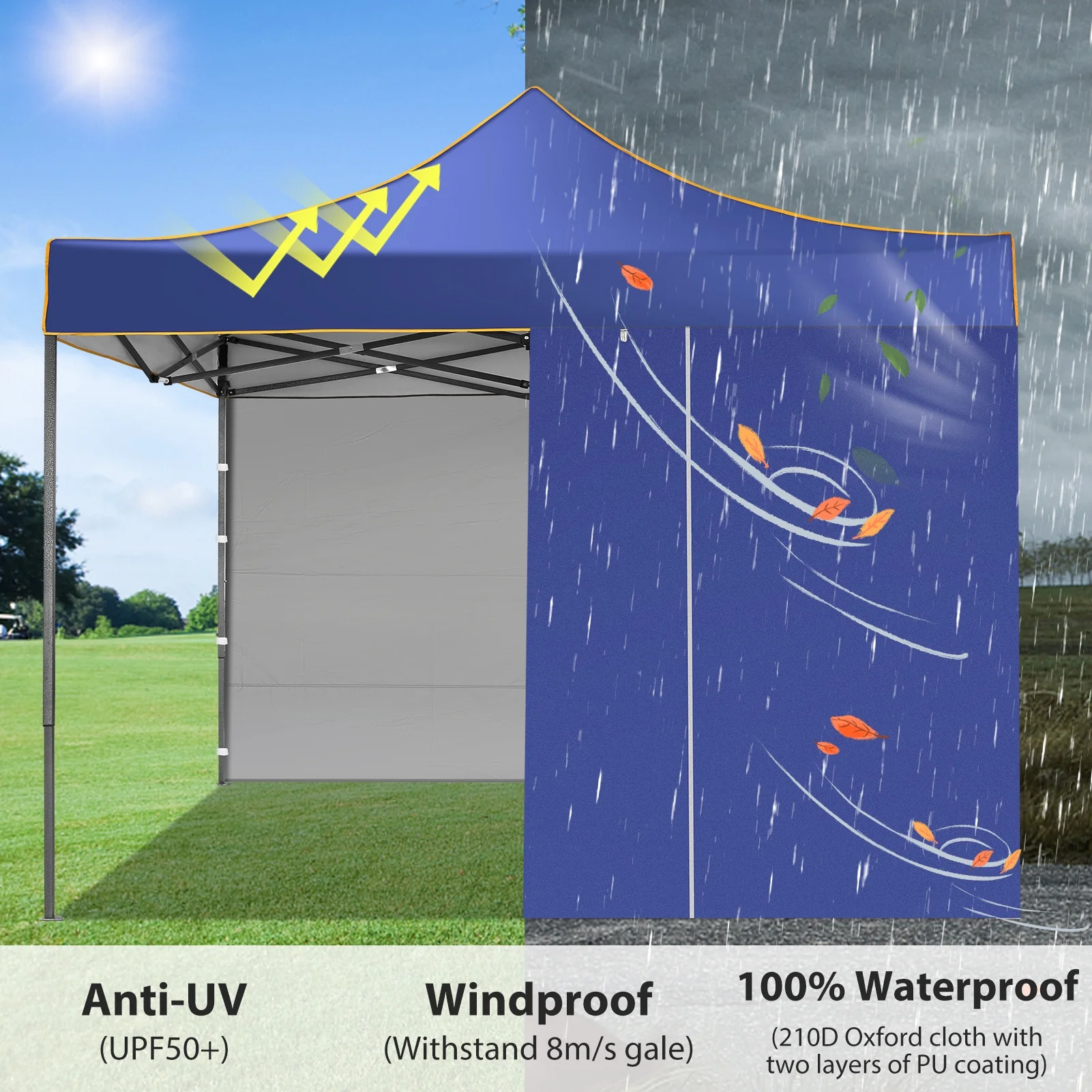 SANOPY 10'x10' Pop up Canopy Tent Anti-UV Waterproof Outdoor Gazebo Instant Party Wedding Backyard Canopy Tent Shade Shelter for Backyard, Patio, Parties,Khaki - Image 28