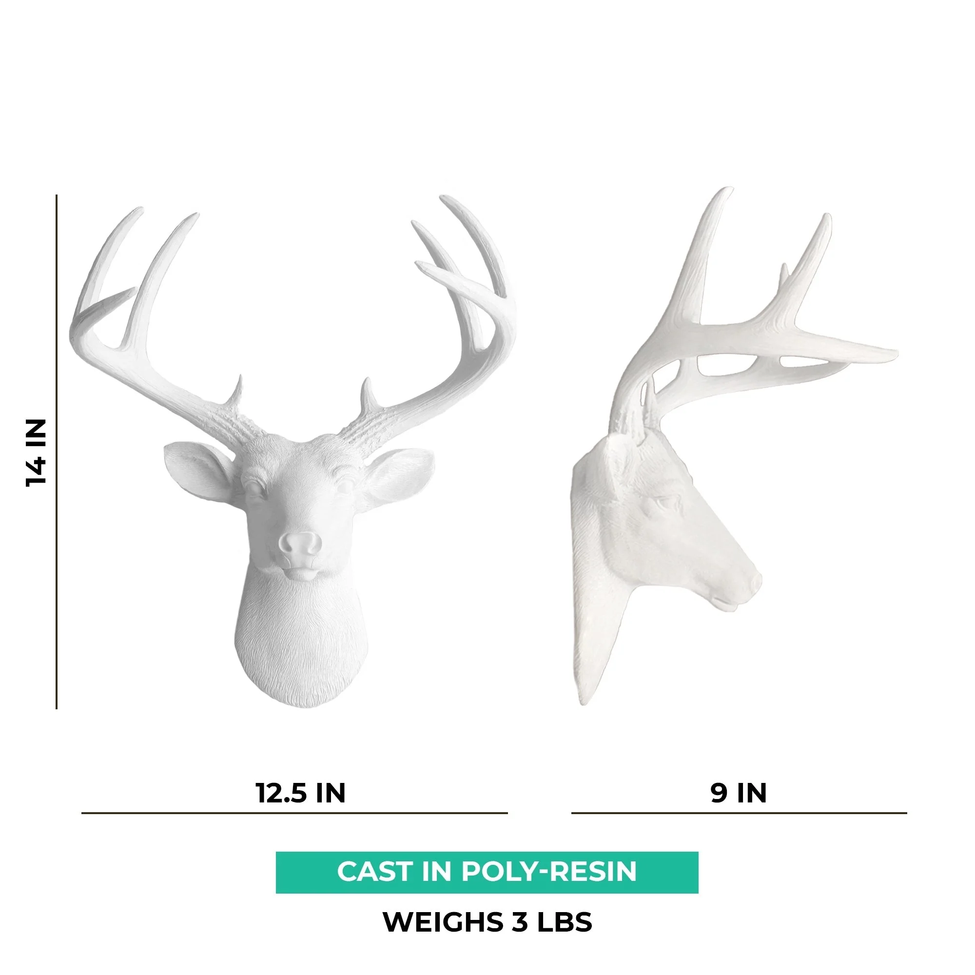 White Deer Head Wall Decor, Modern Decorative Animal Head Sculpture for Living Room, Bedroom and Home Decoration - Image 10